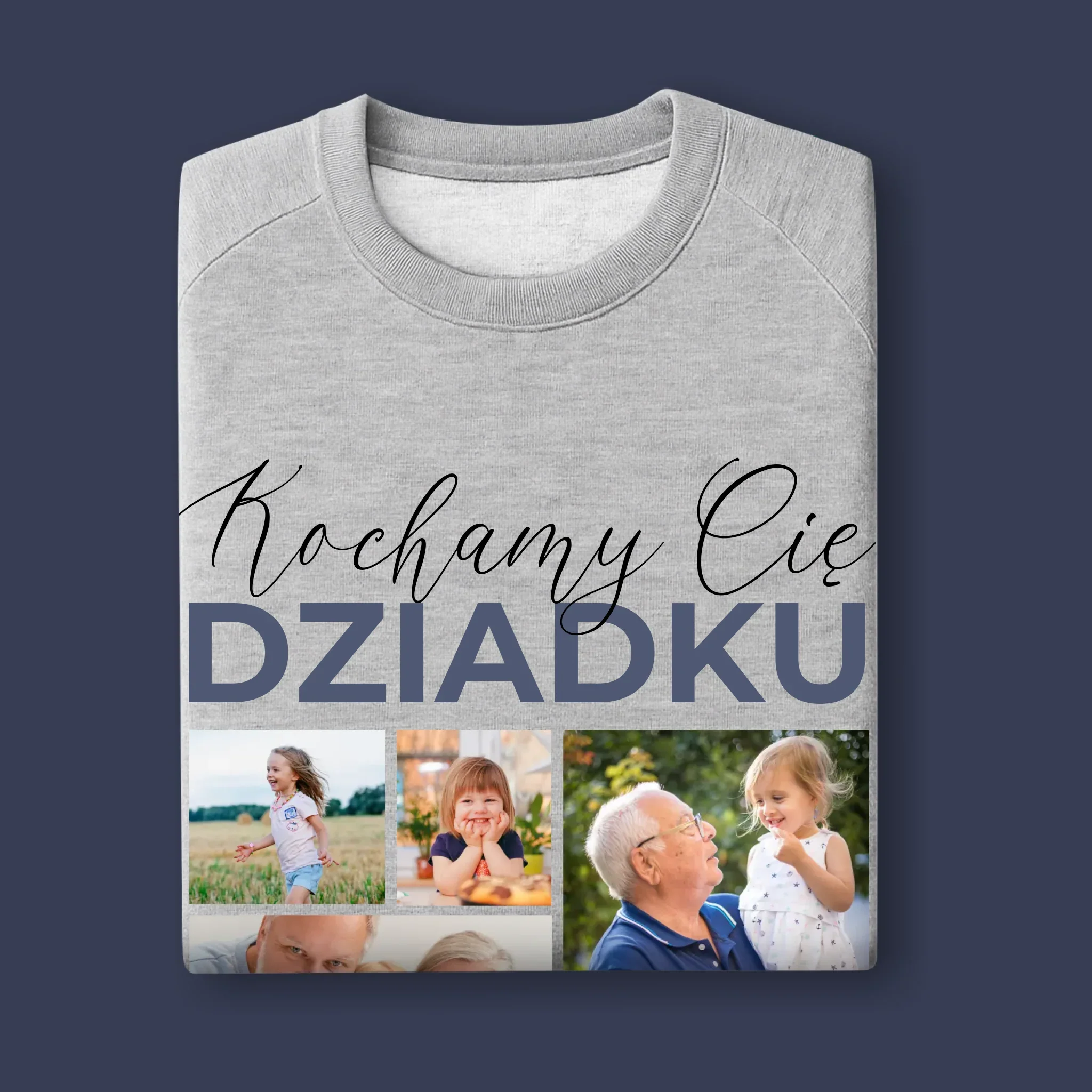 Fotokolaż: Kochamy Cię Dziadku - Bluza Męska z Kapturem - Image 11