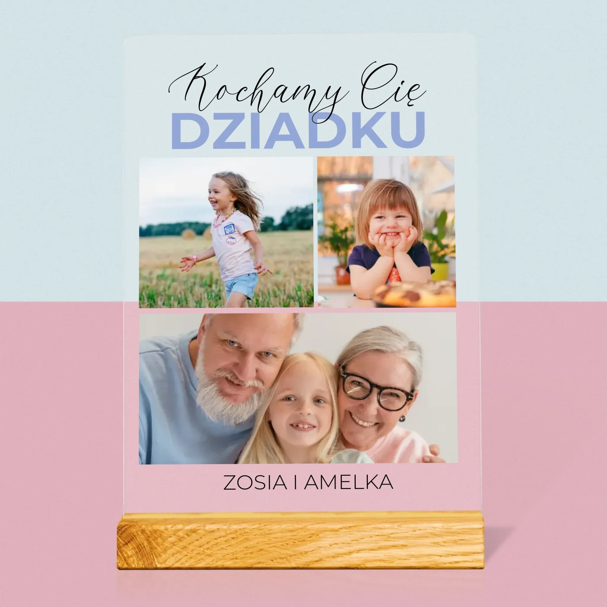 Fotokolaż: Kochamy Cię Dziadku - Wydruk Na Szkle Akrylowym - Image 3