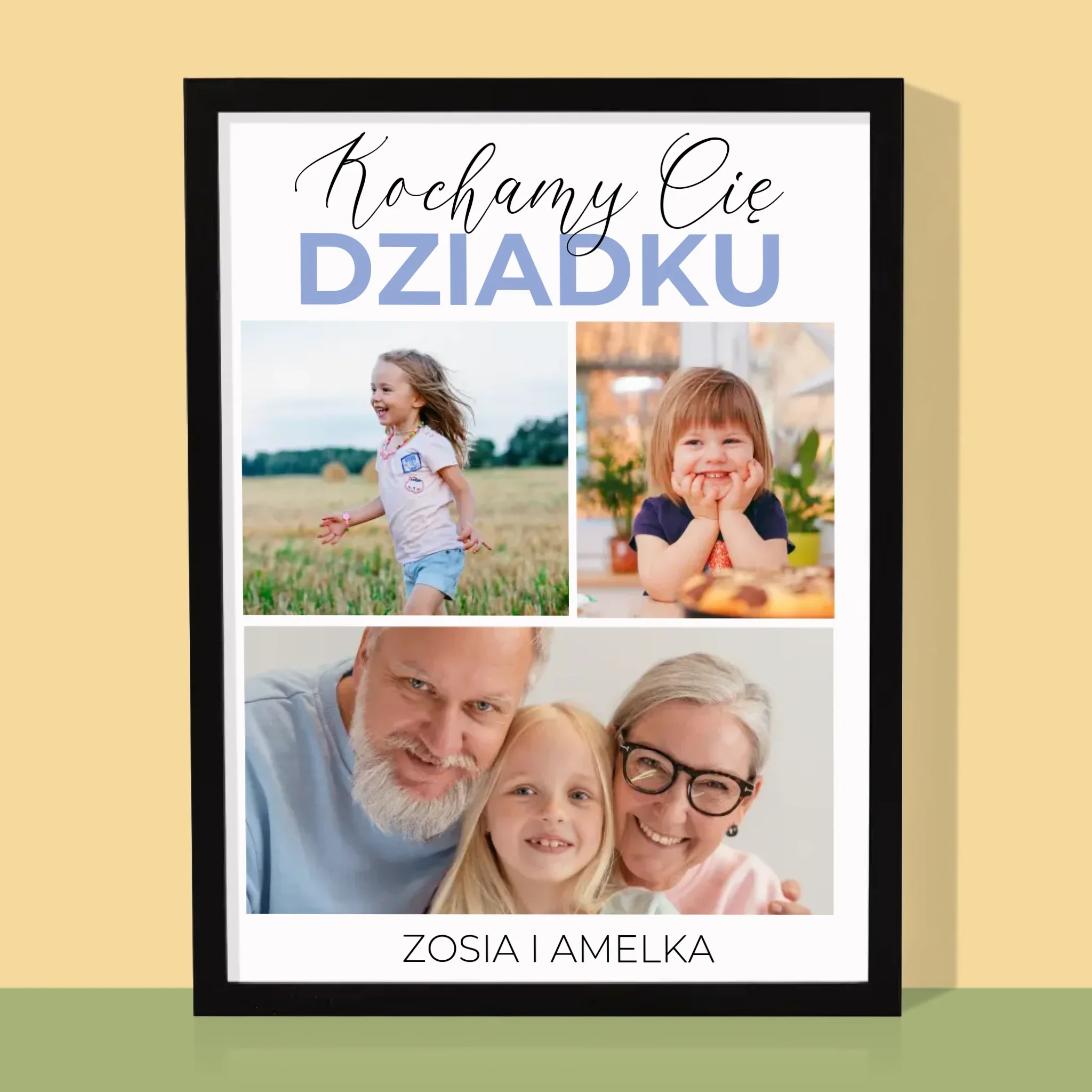 Fotokolaż: Kochamy Cię Dziadku - Wydruk Obramowany - Image 5