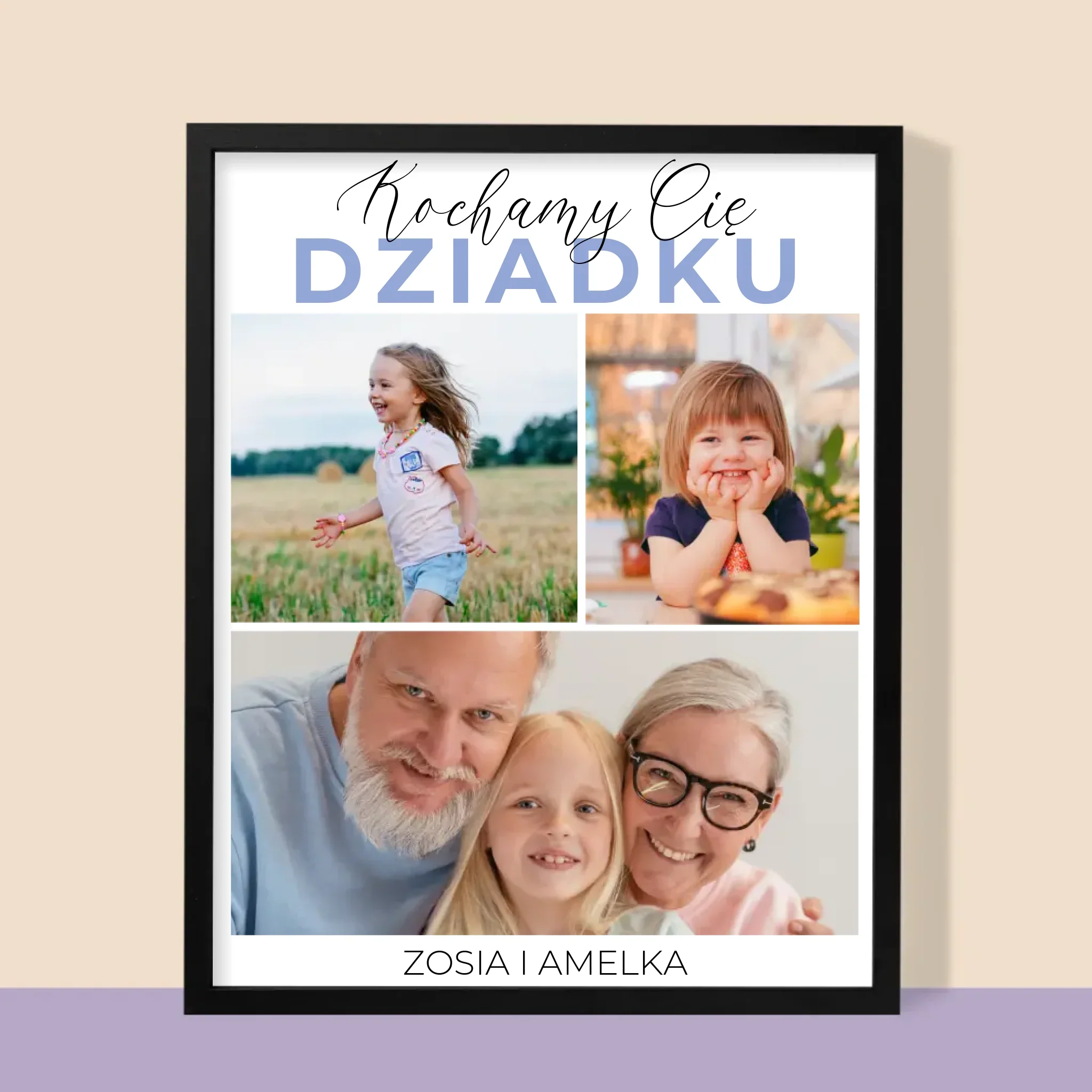 Fotokolaż: Kochamy Cię Dziadku - Wydruk Obramowany - Image 9
