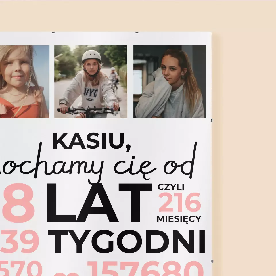 Fotokolaż: Kochamy Cię Od 18 Lat - Personalizowany Plakat - Image 3