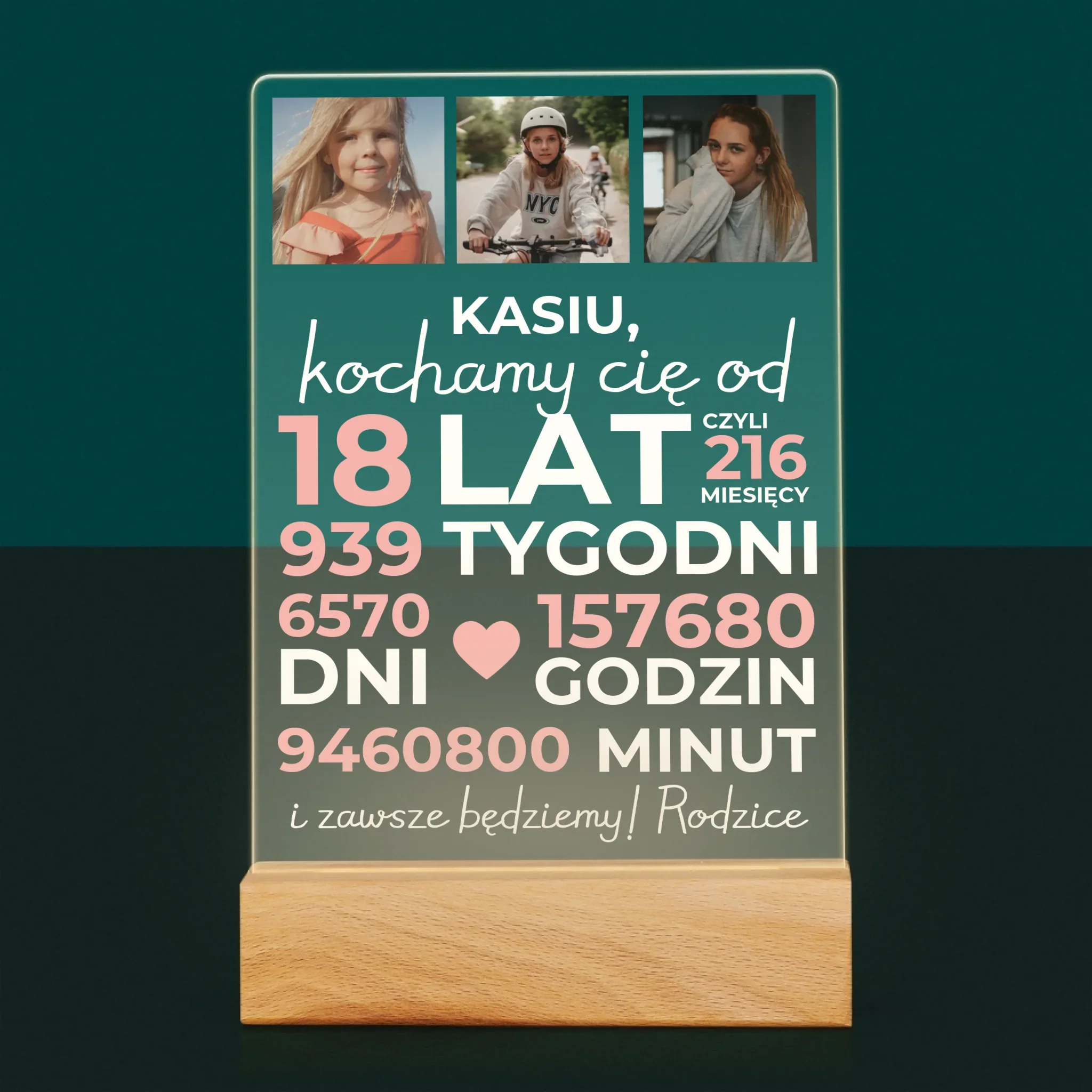 Fotokolaż: Kochamy Cię Od 18 Lat - Wydruk Na Szkle Akrylowym - Image 7