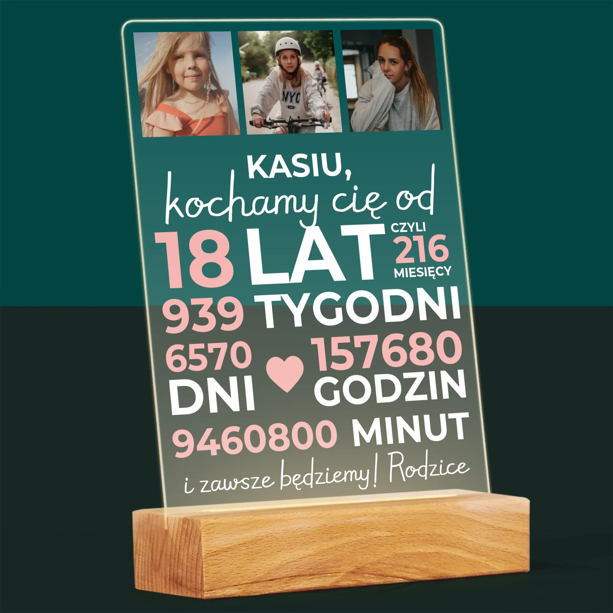 Fotokolaż: Kochamy Cię Od 18 Lat - Wydruk Na Szkle Akrylowym - Image 8