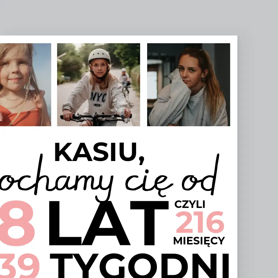 Fotokolaż: Kochamy Cię Od 18 Lat - Wydruk Obramowany - Image 3