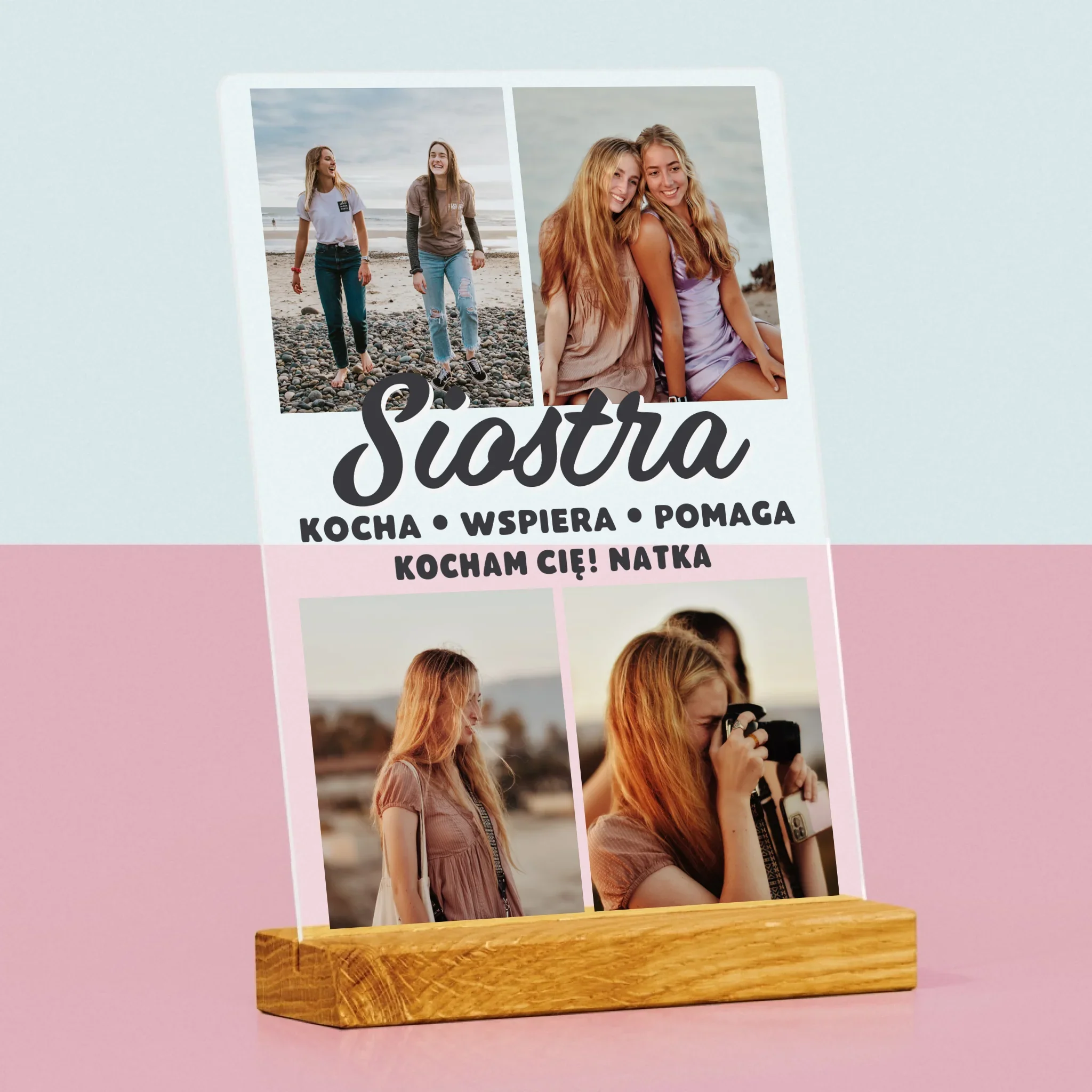 Fotokolaż: Kochana Siostra - Wydruk Na Szkle Akrylowym