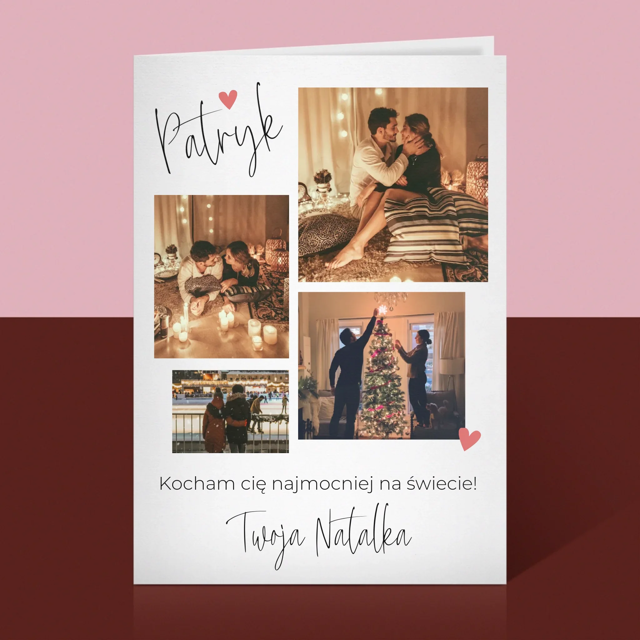 Fotokolaż: Kochanie Kocham Cię - Kartka z Życzeniami