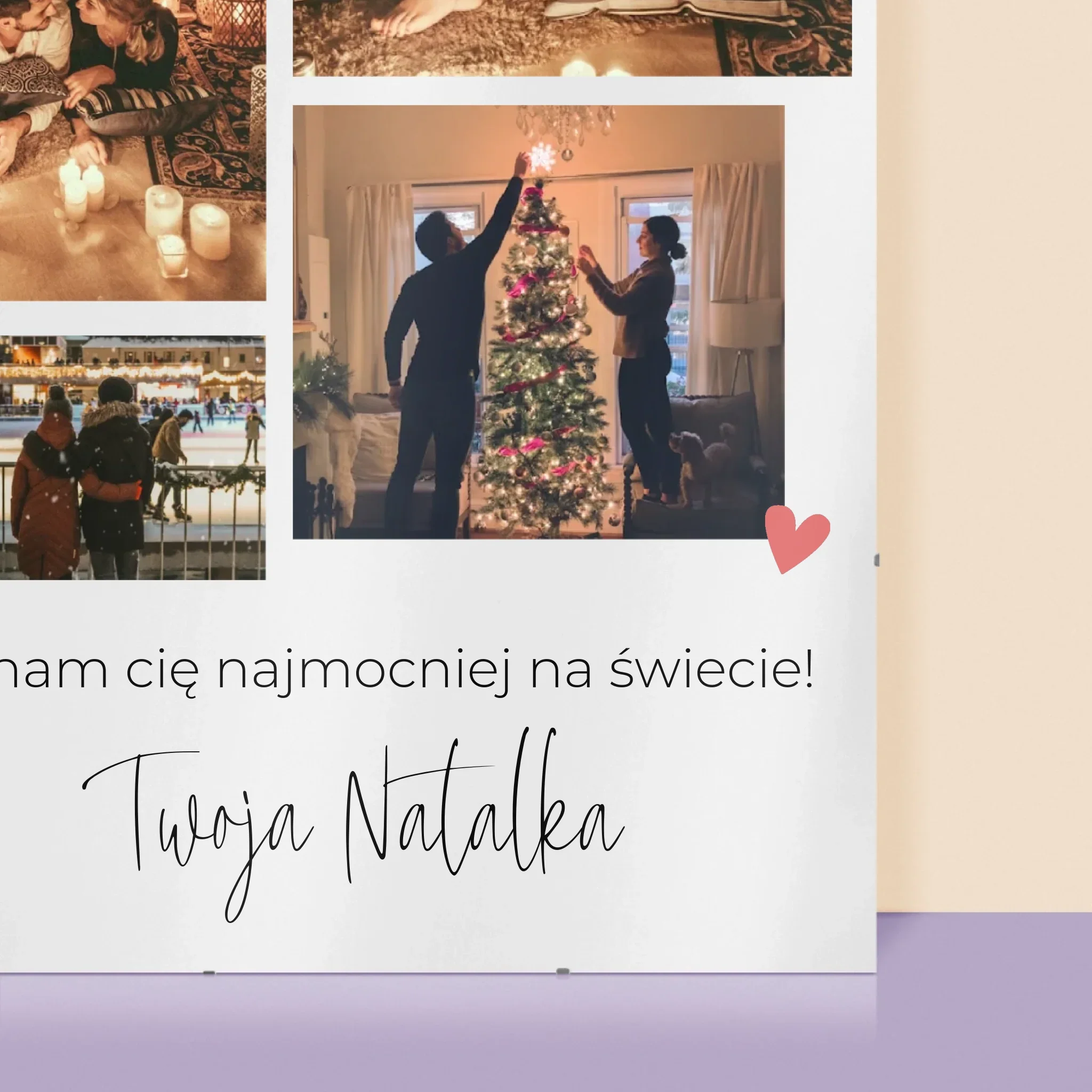 Fotokolaż: Kochanie Kocham Cię - Personalizowany Plakat - Image 2