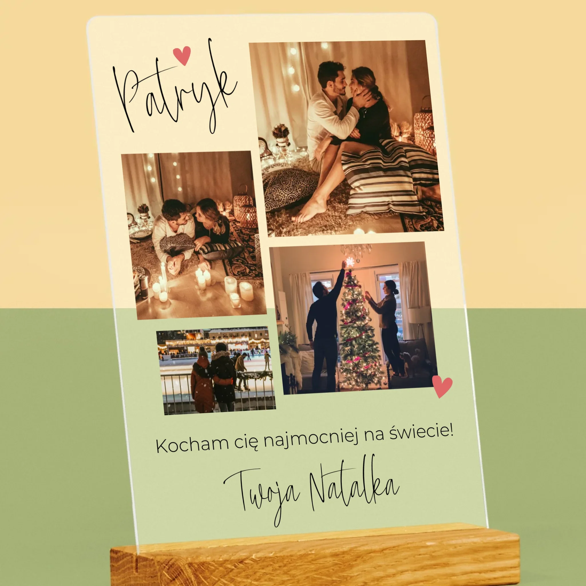Fotokolaż: Kochanie Kocham Cię - Wydruk Na Szkle Akrylowym - Image 2