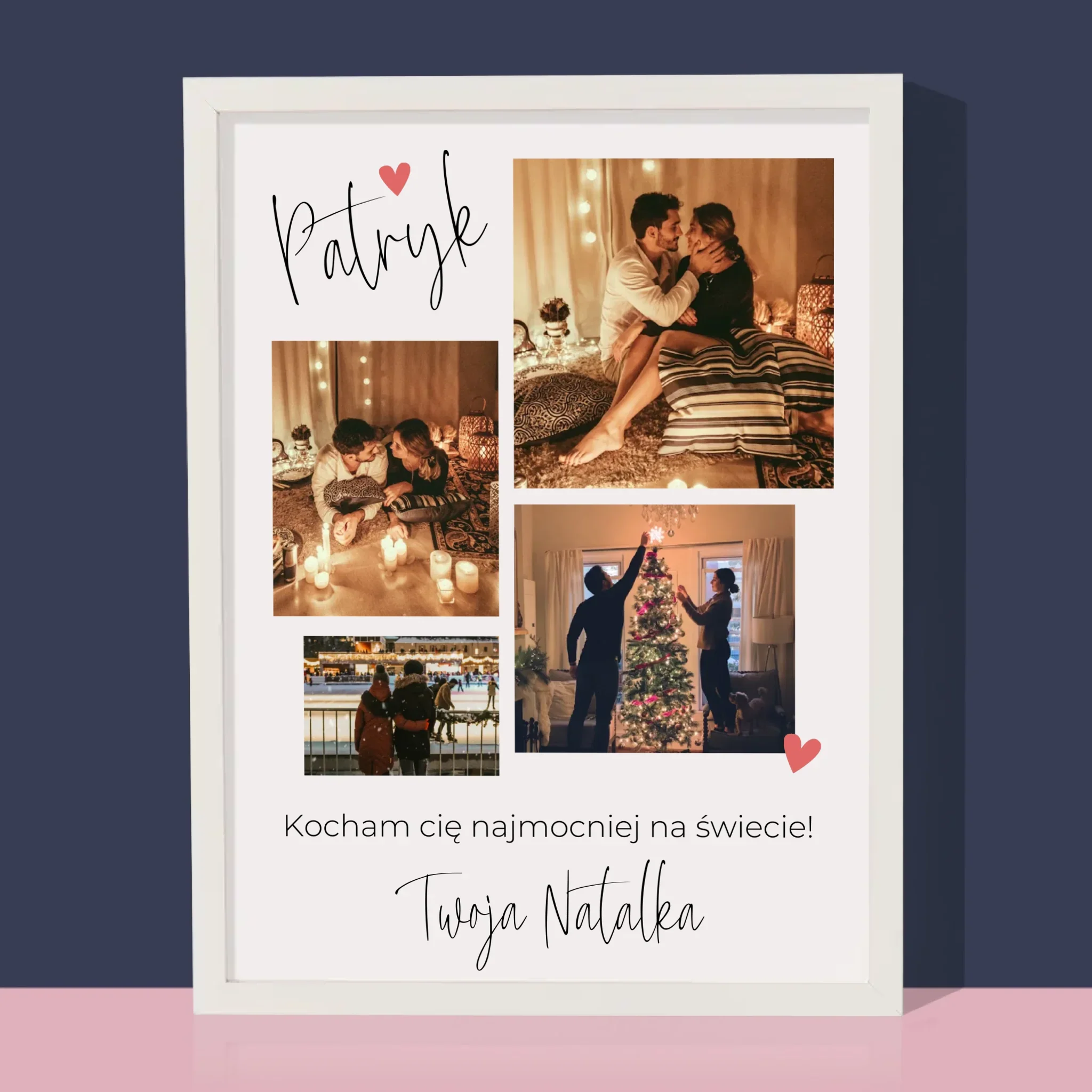 Fotokolaż: Kochanie Kocham Cię - Wydruk Obramowany - Image 4