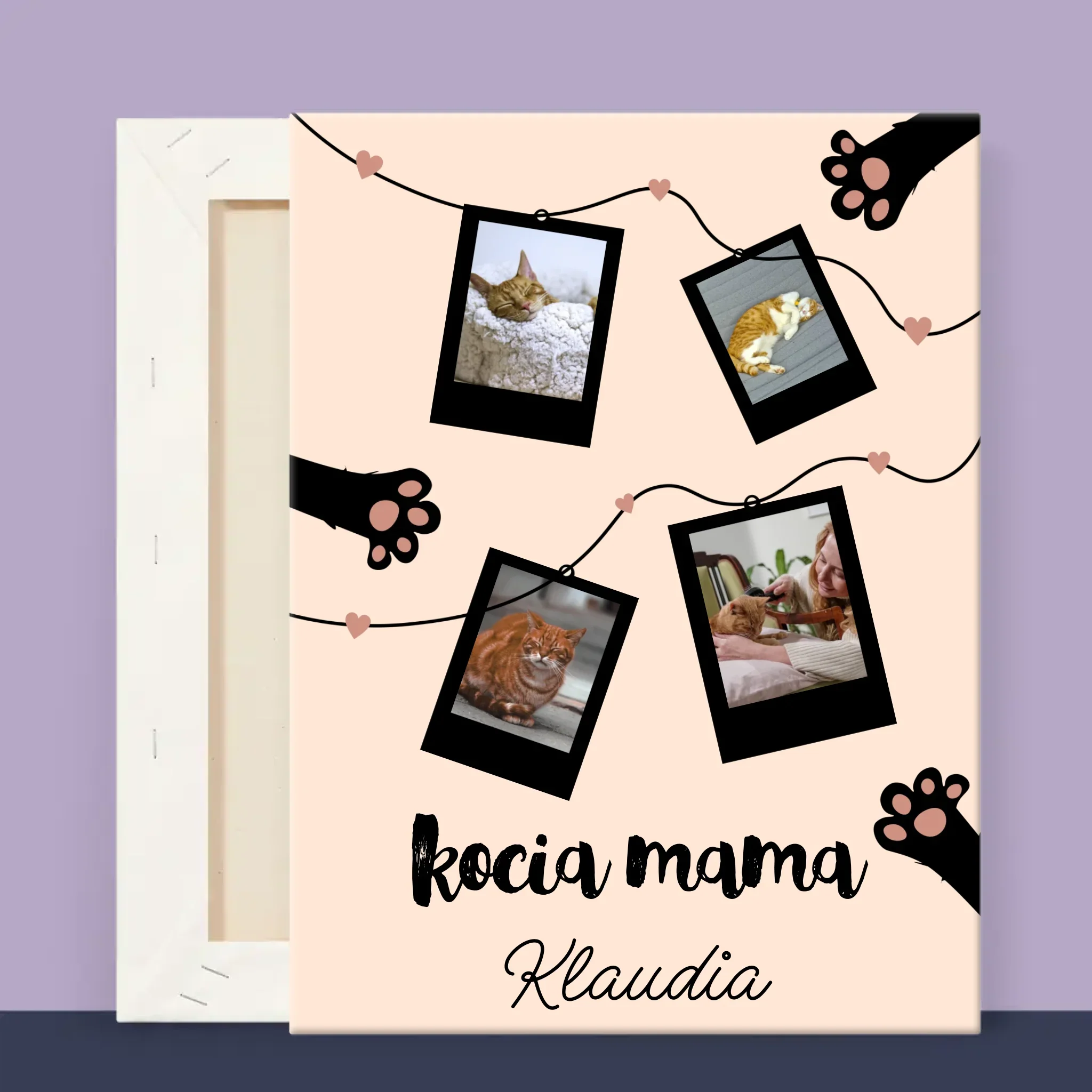 Fotokolaż: Kocia Mama Polaroidy - Wydruk Obramowany - Image 12