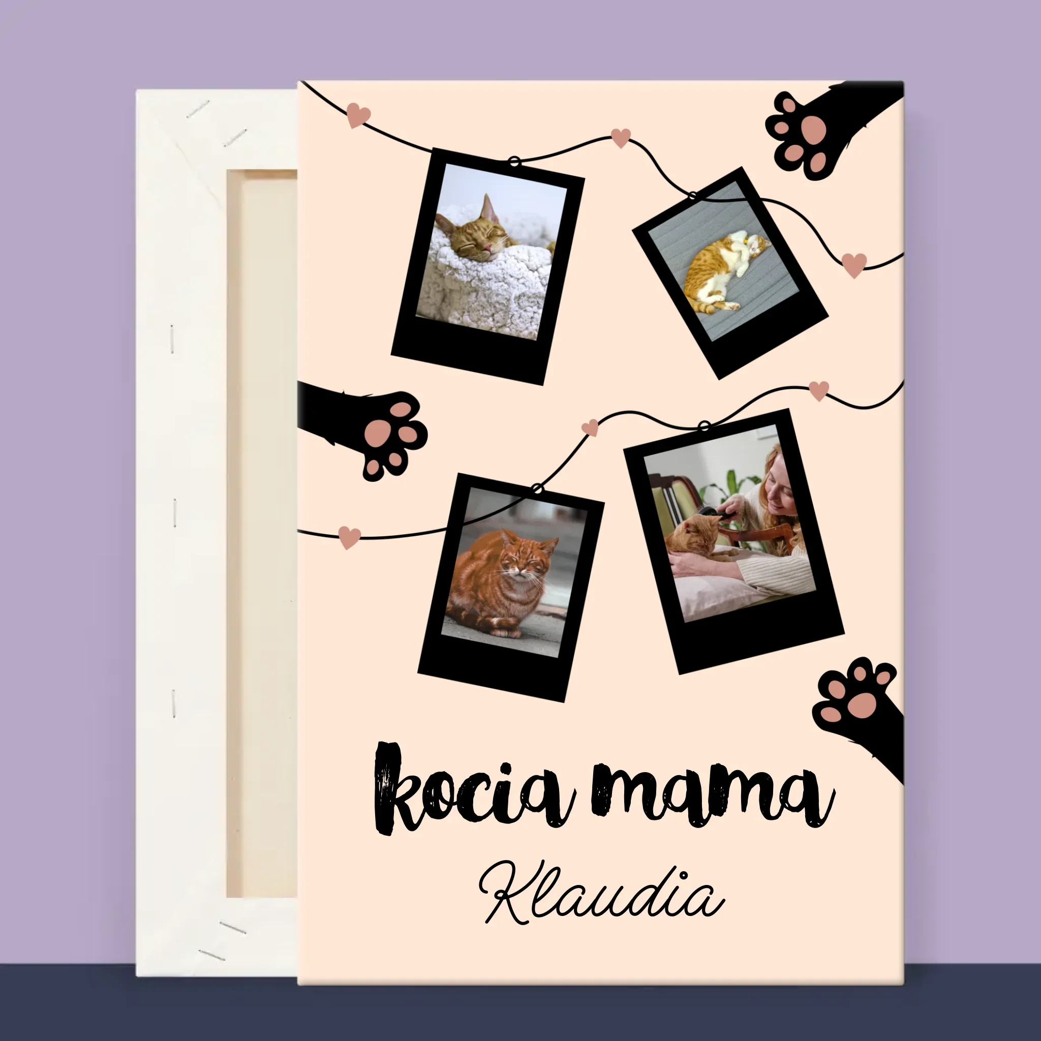 Fotokolaż: Kocia Mama Polaroidy - Wydruk Obramowany - Image 13