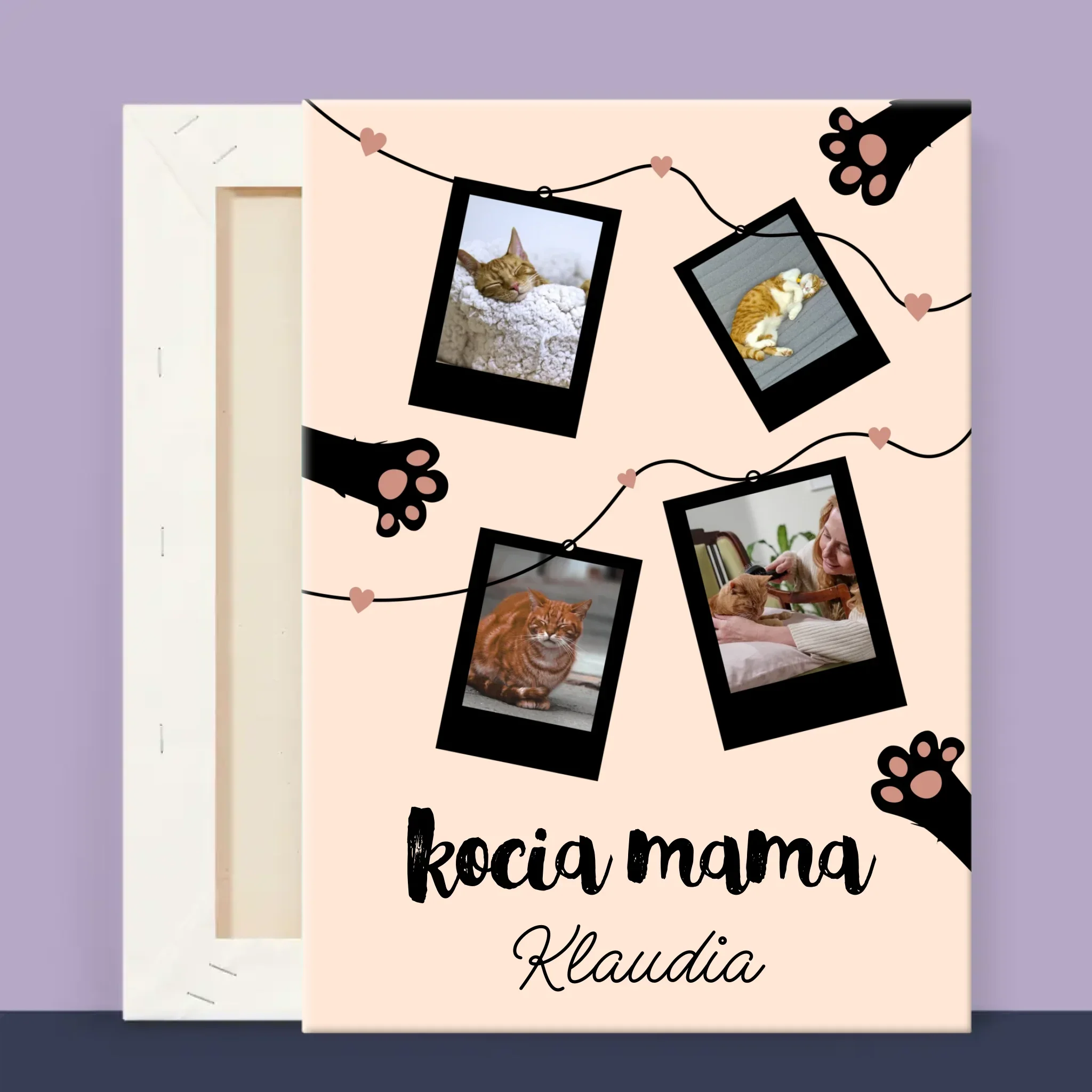 Fotokolaż: Kocia Mama Polaroidy - Wydruk Obramowany - Image 14
