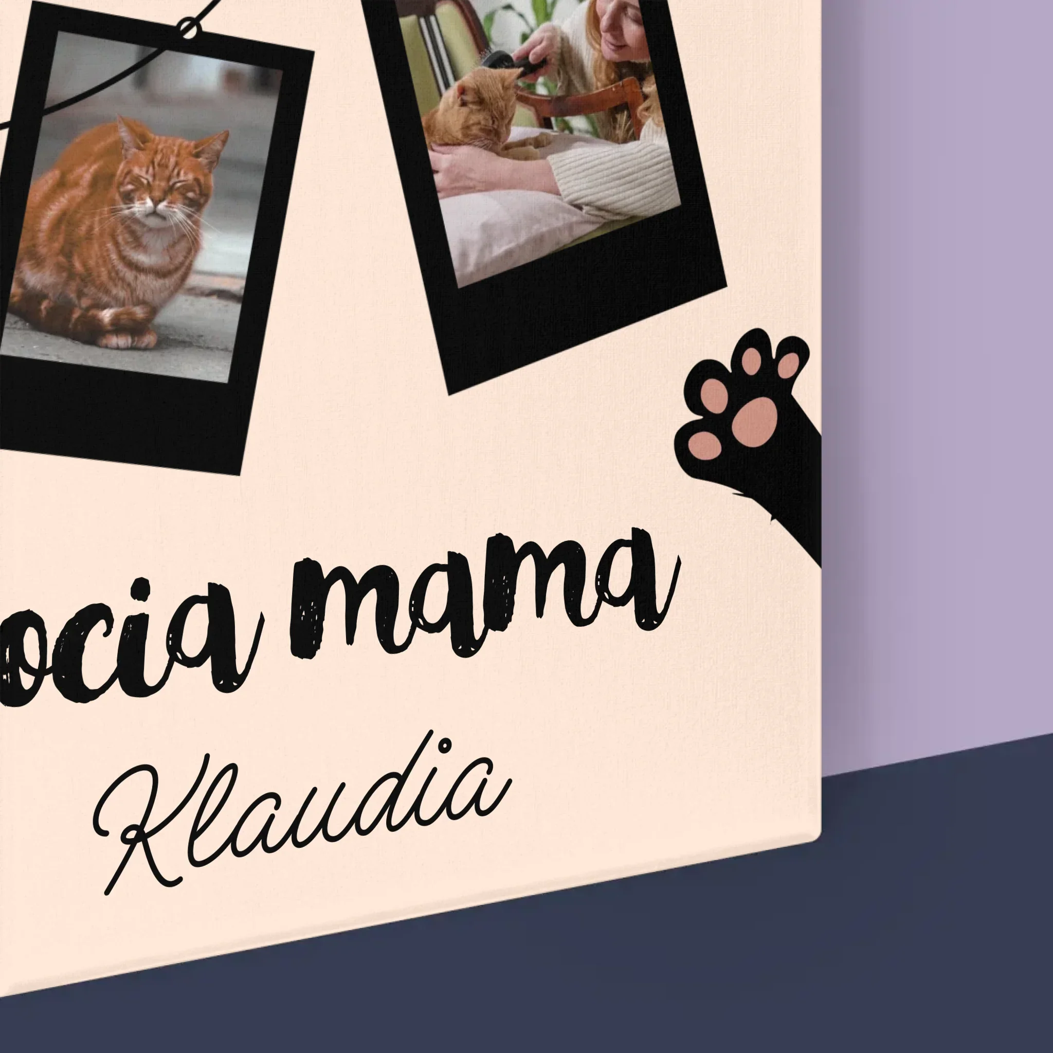 Fotokolaż: Kocia Mama Polaroidy - Wydruk Obramowany - Image 17