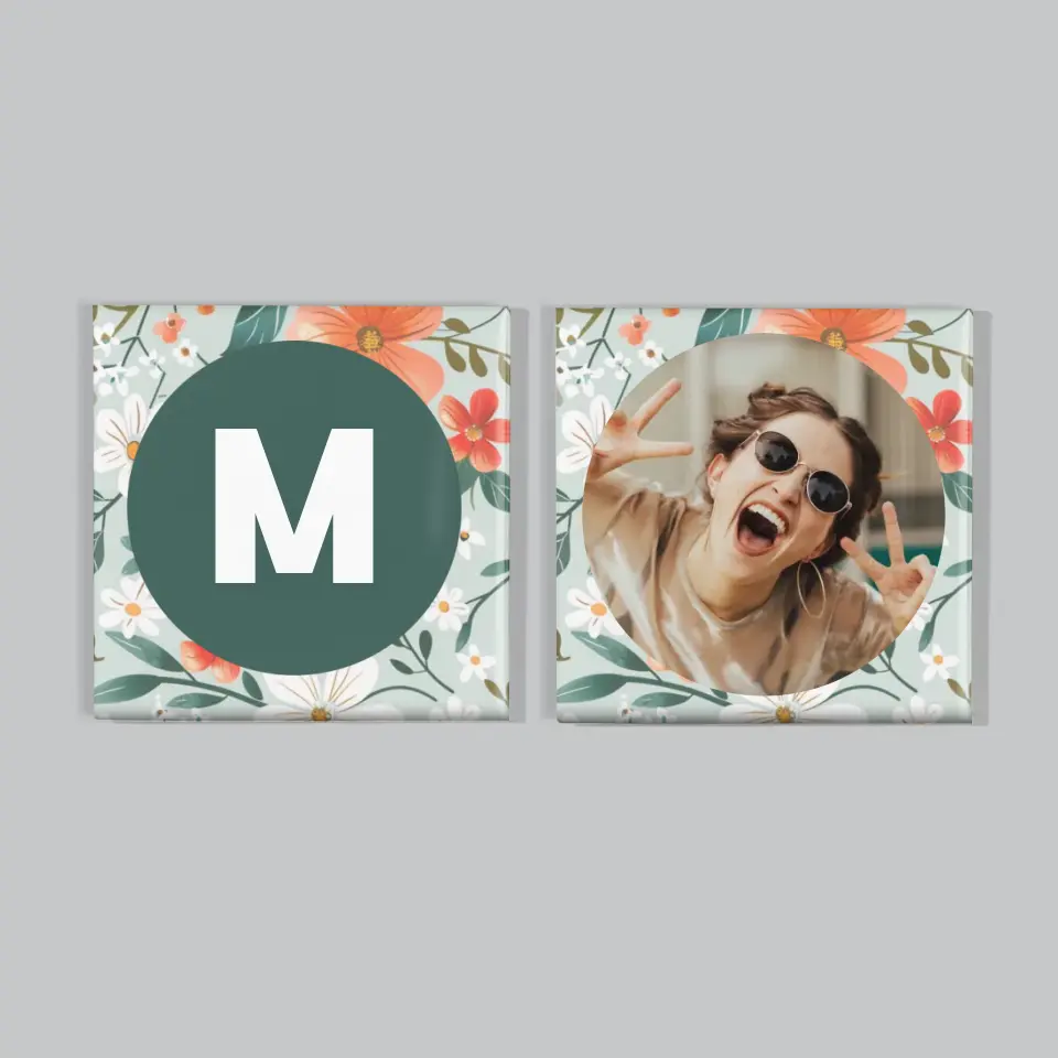 Fotokolaż: Kwiecisty Monogram - Zestaw Magnesów - Image 4