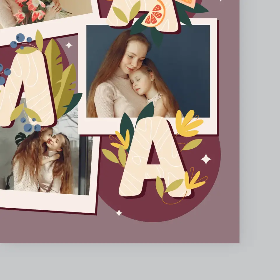 Fotokolaż: Literki Mama - Wydruk Obramowany - Image 4