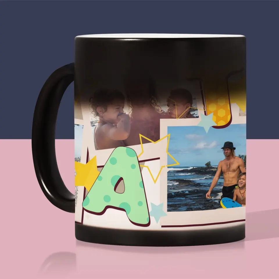 Fotokolaż: Literki Tata - Kubek z Nadrukiem - Image 8