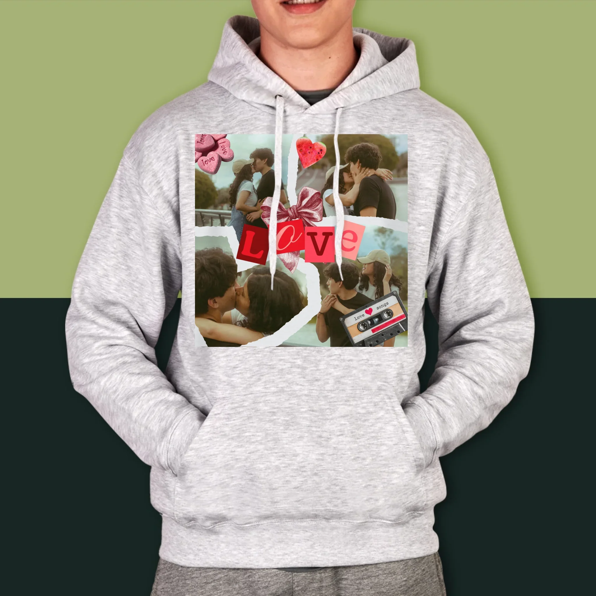 Fotokolaż: Love Retro - Bluza Męska z Kapturem - Image 5