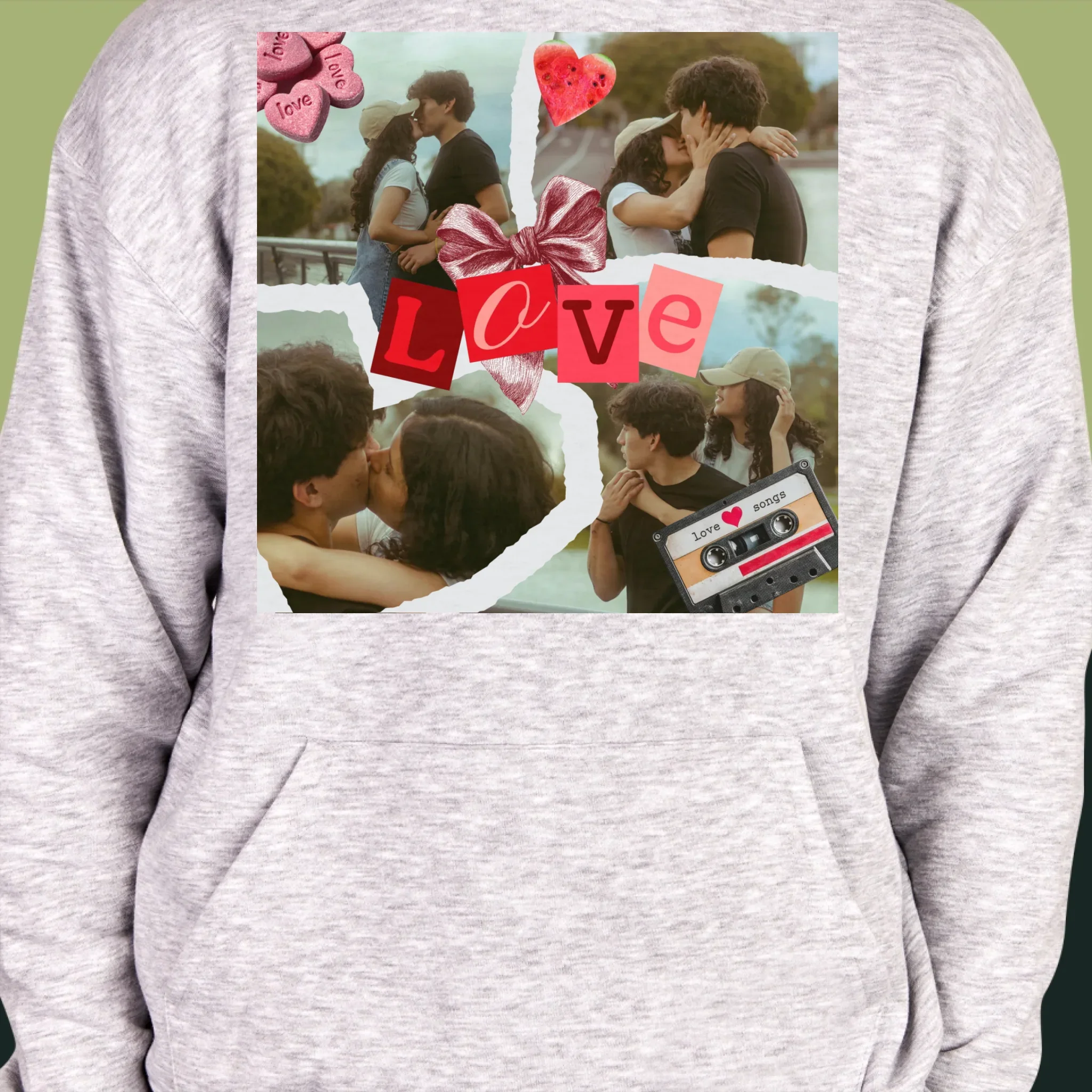 Fotokolaż: Love Retro - Bluza Męska z Kapturem - Image 6