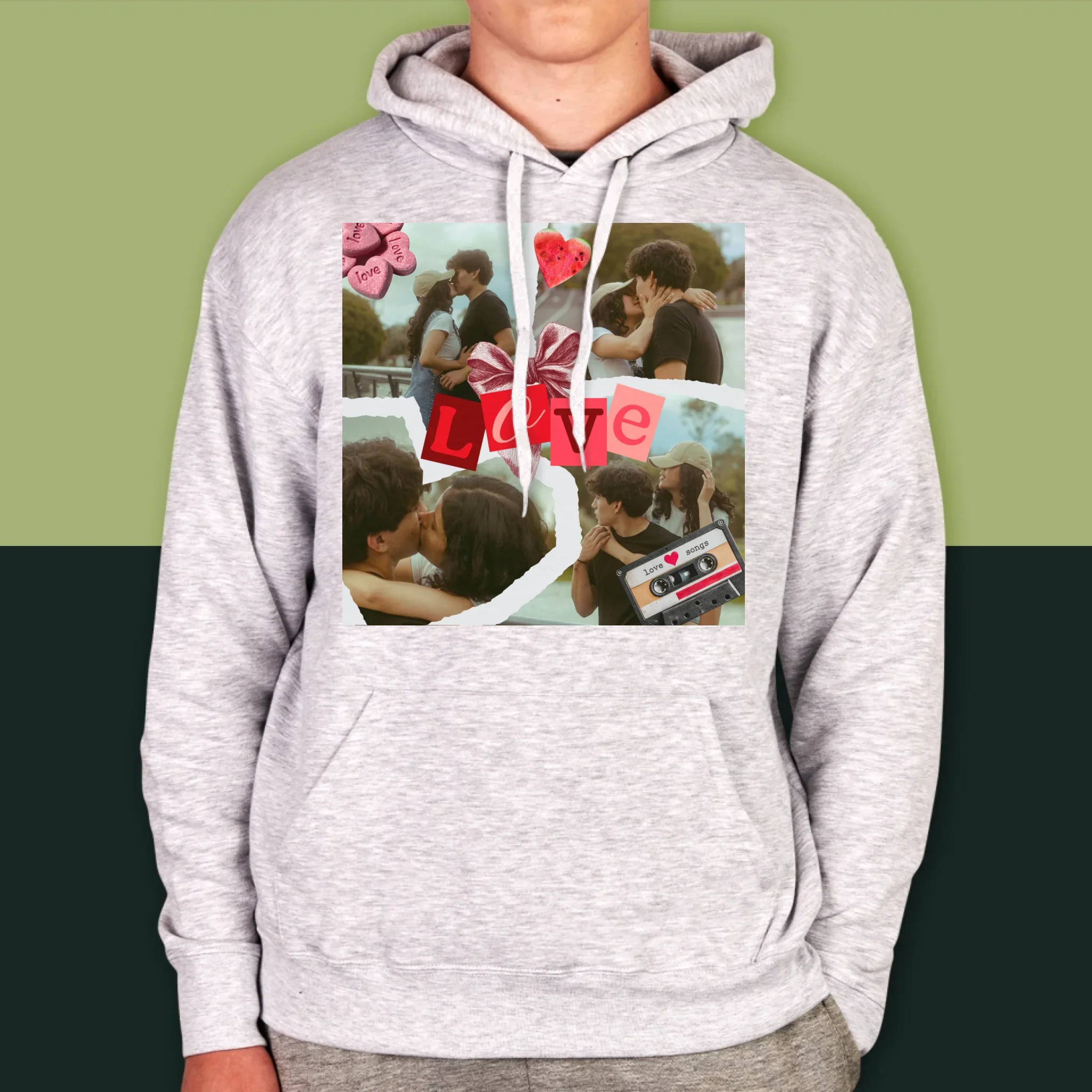 Fotokolaż: Love Retro - Bluza Męska z Kapturem - Image 8