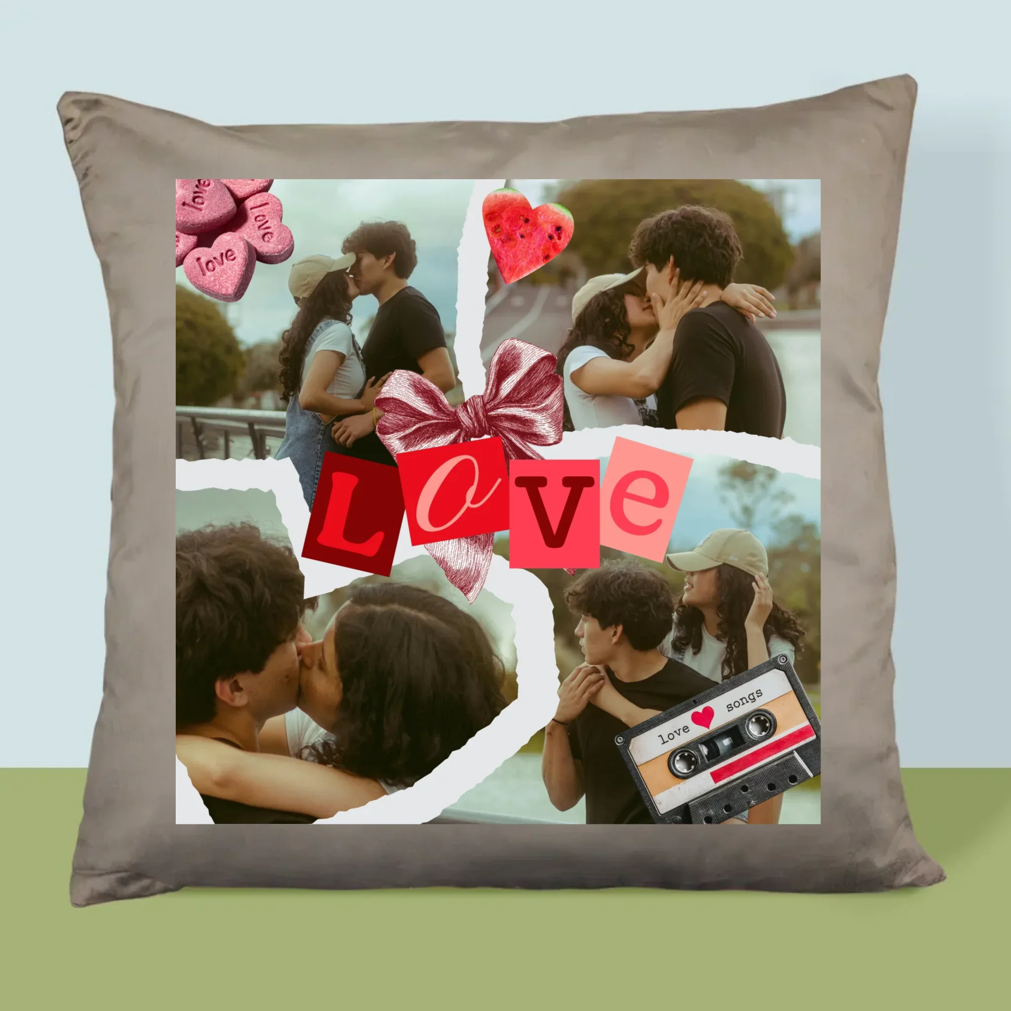 Fotokolaż: Love Retro - Poduszka z Nadrukiem - Image 3