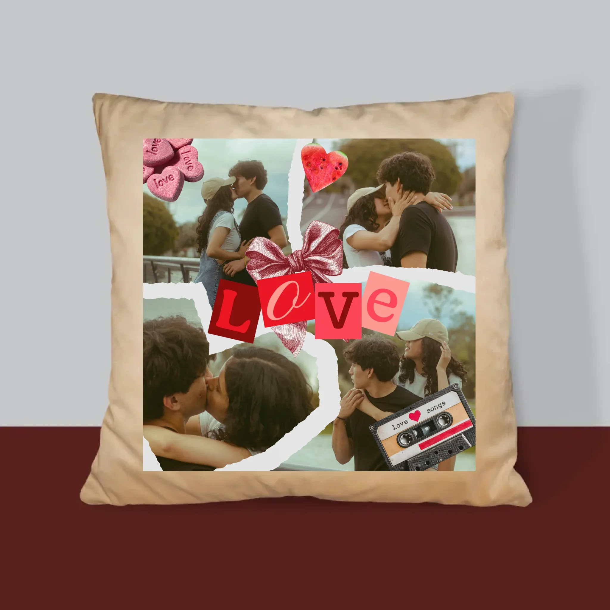 Fotokolaż: Love Retro - Poduszka z Nadrukiem - Image 4