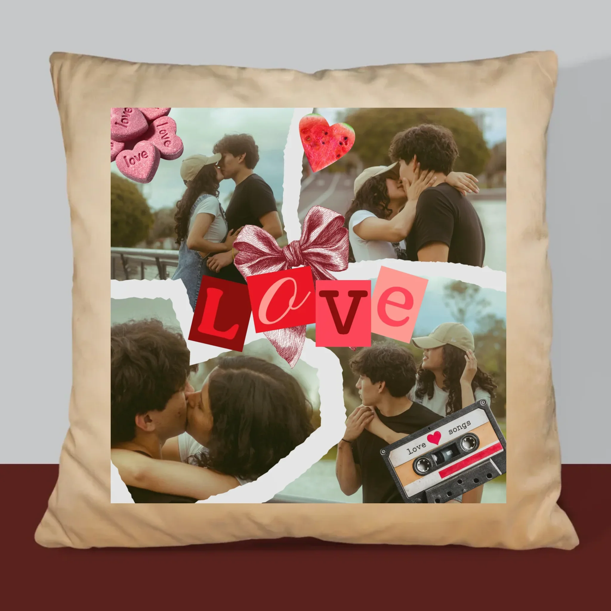 Fotokolaż: Love Retro - Poduszka z Nadrukiem - Image 6