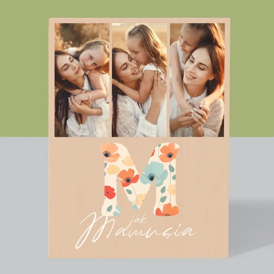 Fotokolaż: M Jak Mamusia - Wydruk Na Drewnie - Image 3