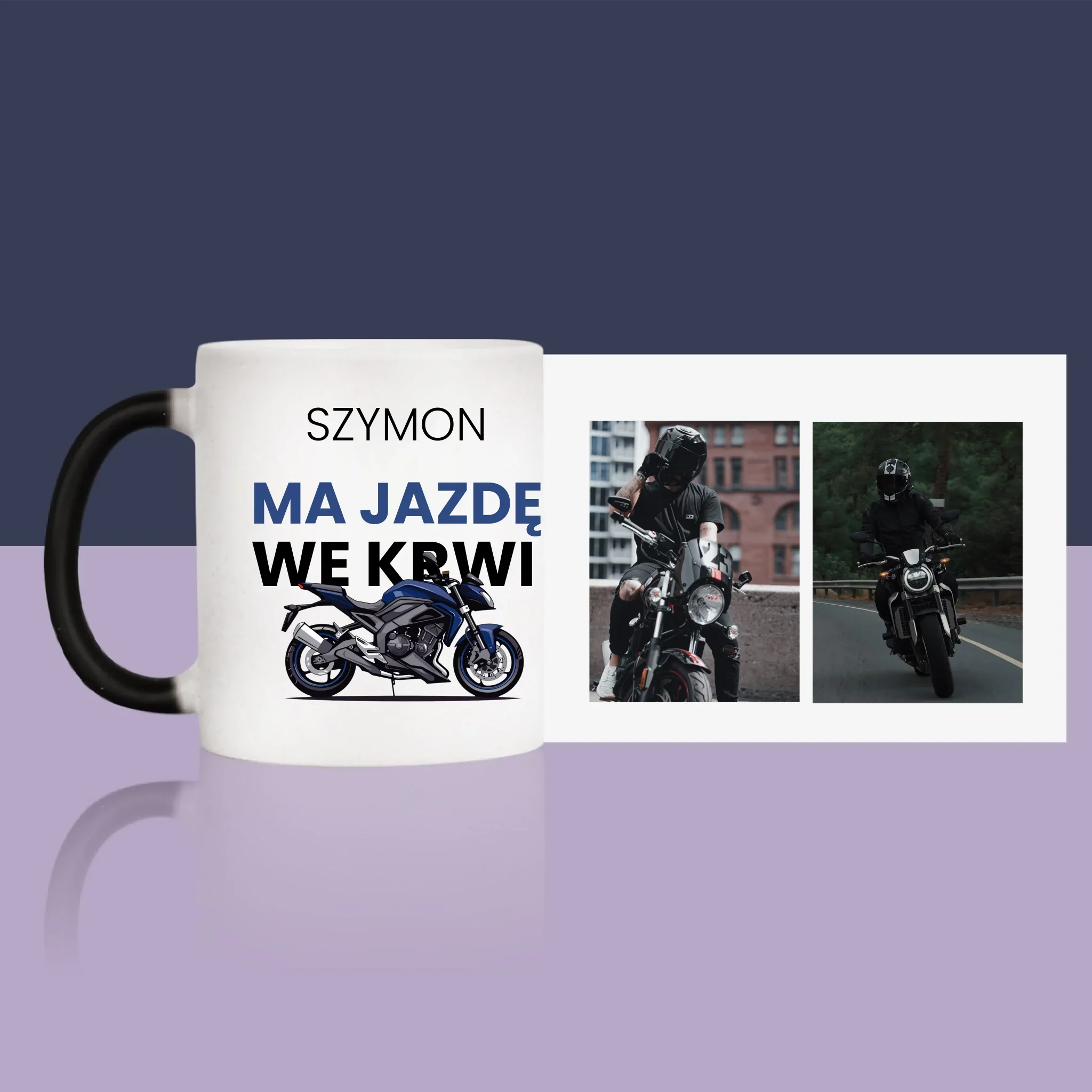 Fotokolaż: Ma Jazdę We Krwi - Kubek z Nadrukiem - Image 13