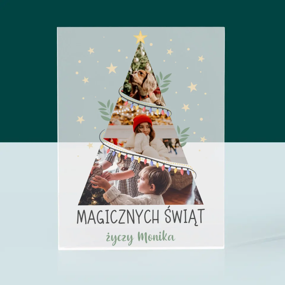 Fotokolaż: Magicznych Świąt Choinka - Blok Akrylowy - Image 3