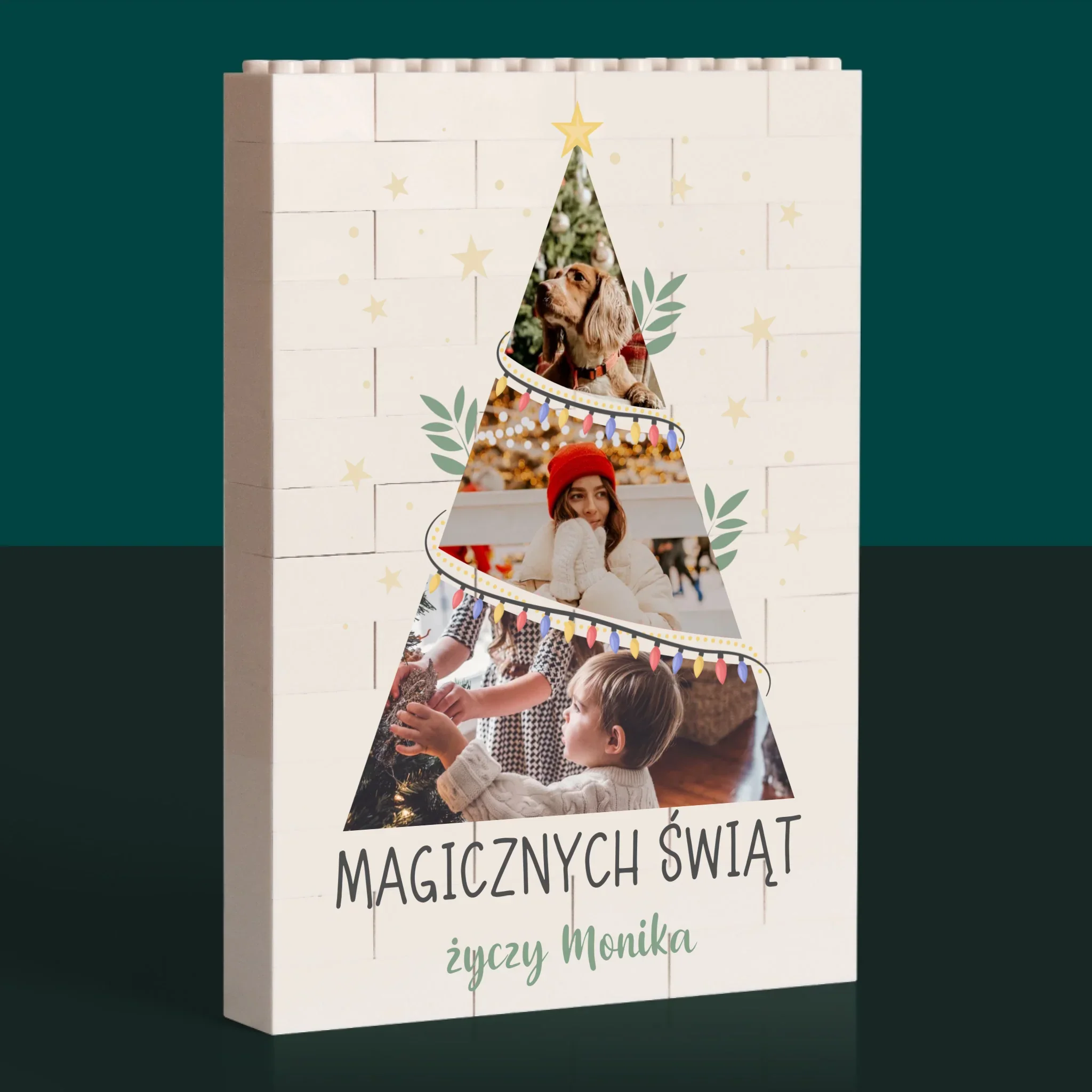 Fotokolaż: Magicznych Świąt Choinka - Klocki LEGO z Nadrukiem