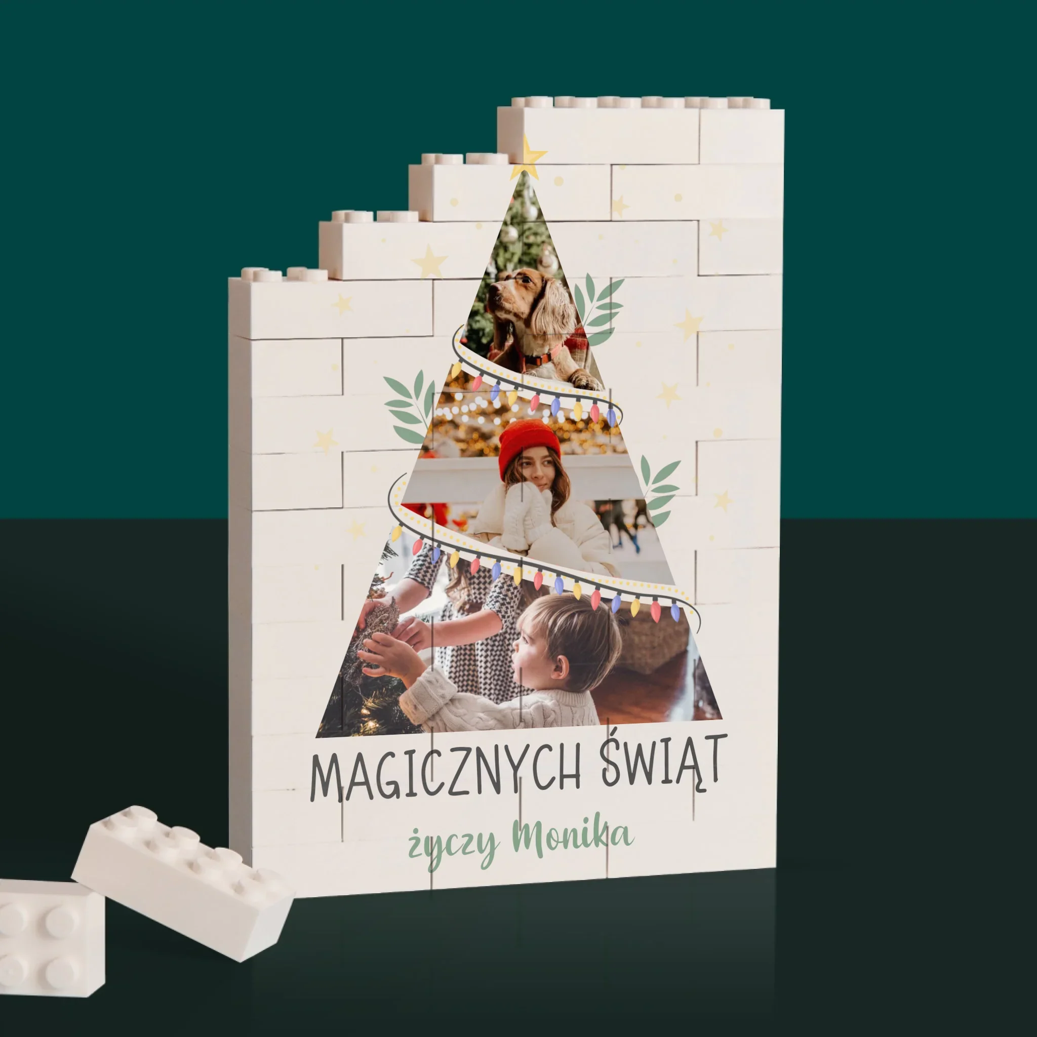 Fotokolaż: Magicznych Świąt Choinka - Klocki LEGO z Nadrukiem - Image 2