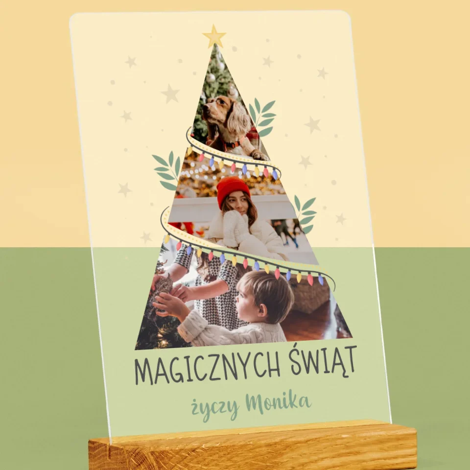 Fotokolaż: Magicznych Świąt Choinka - Wydruk Na Szkle Akrylowym - Image 2