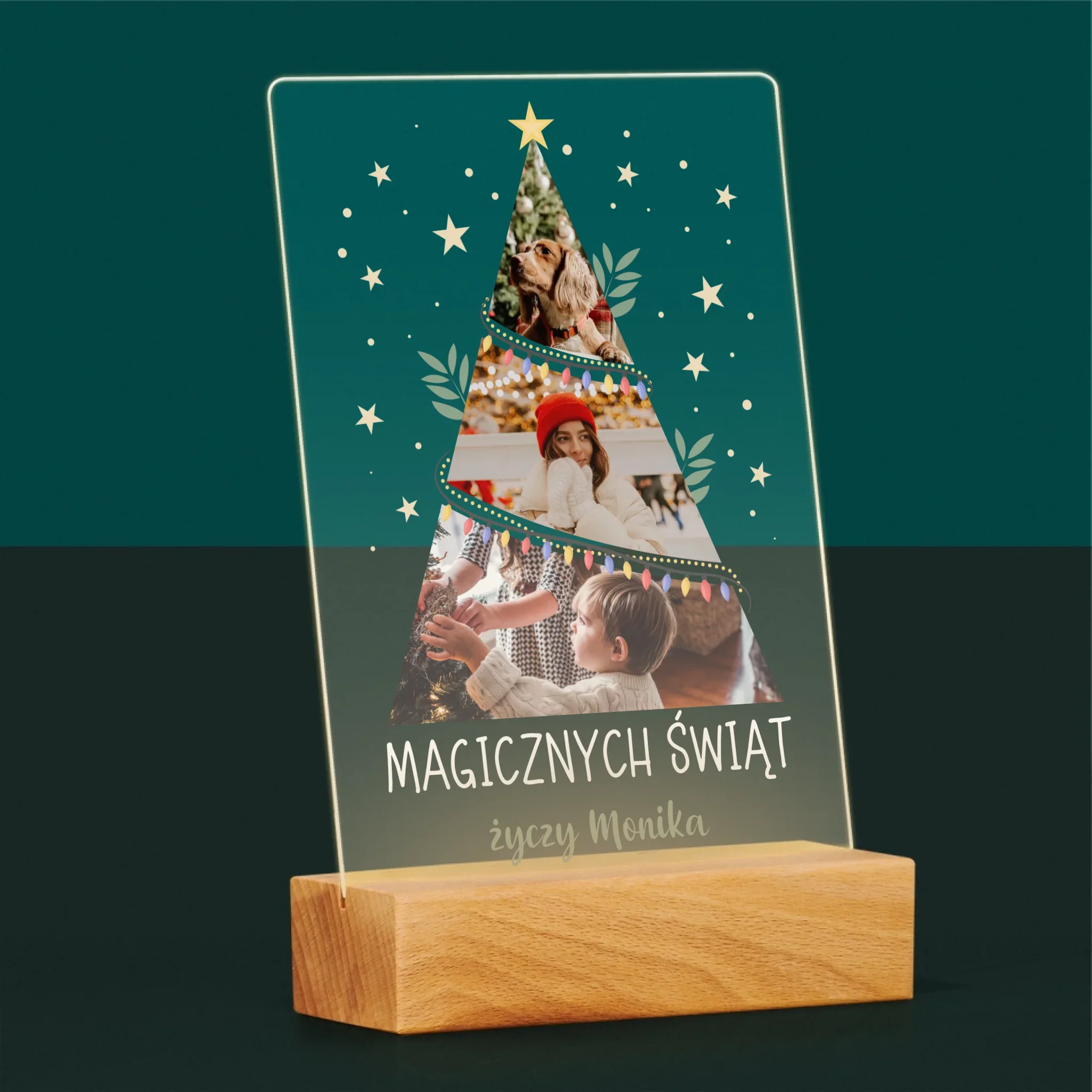 Fotokolaż: Magicznych Świąt Choinka - Wydruk Na Szkle Akrylowym - Image 5