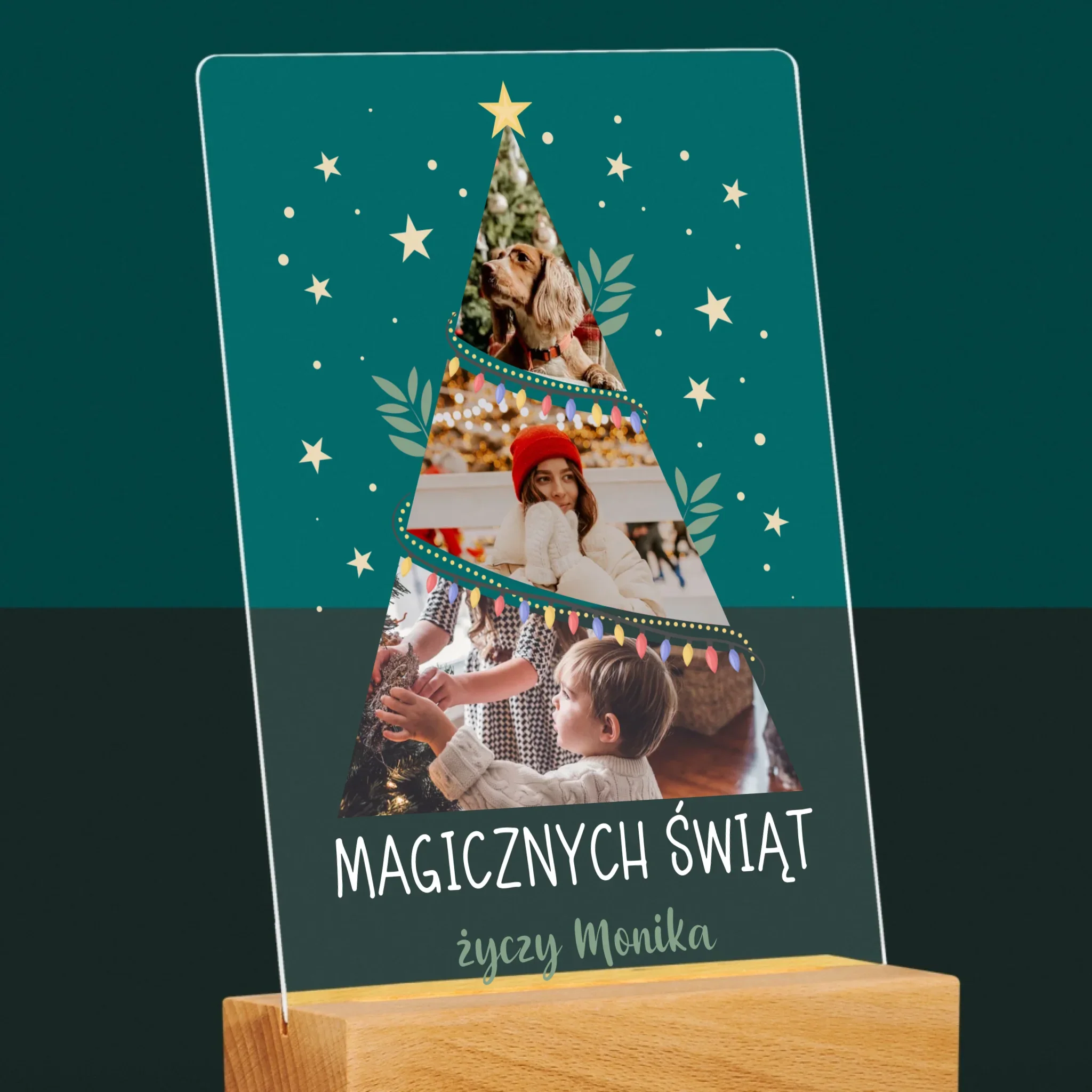 Fotokolaż: Magicznych Świąt Choinka - Wydruk Na Szkle Akrylowym - Image 6