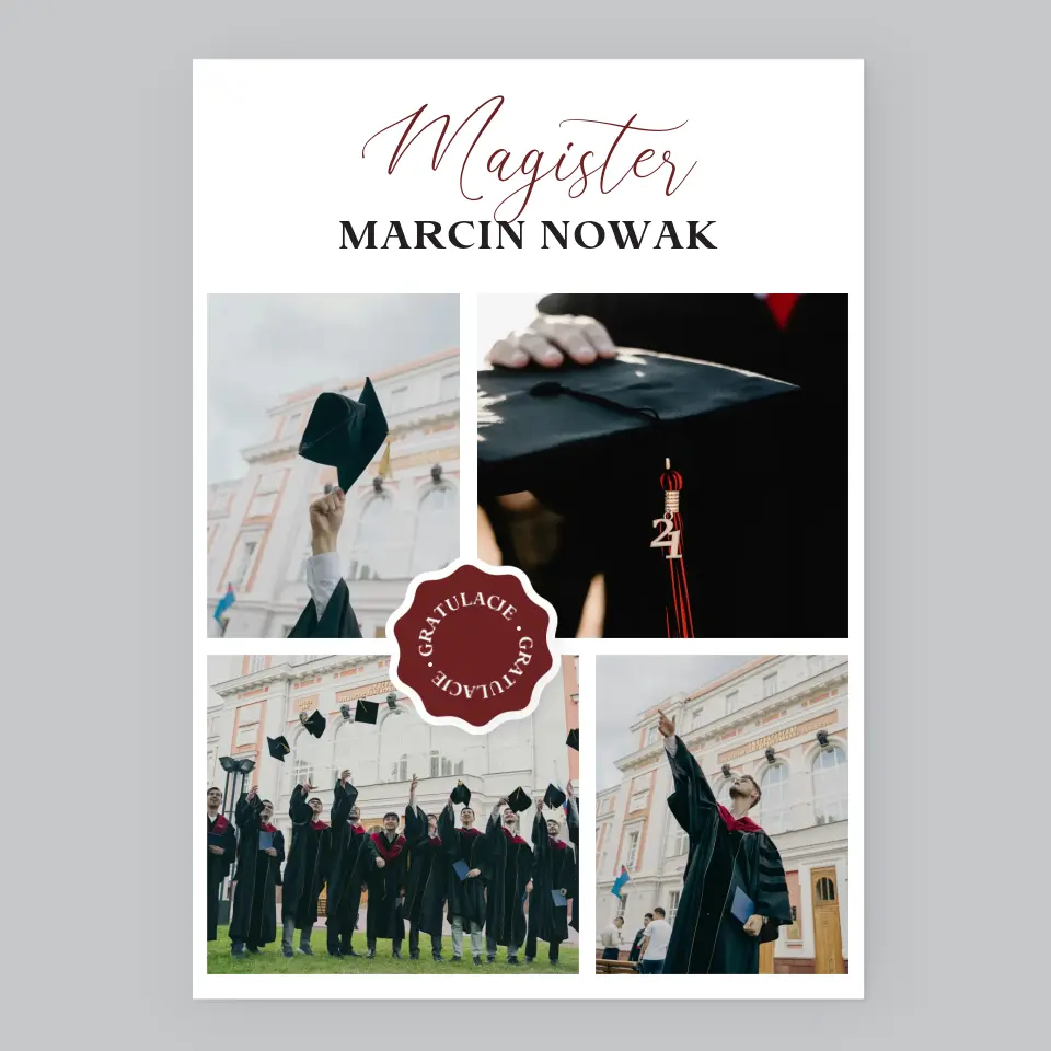 Fotokolaż: Magister - Wydruk Obramowany