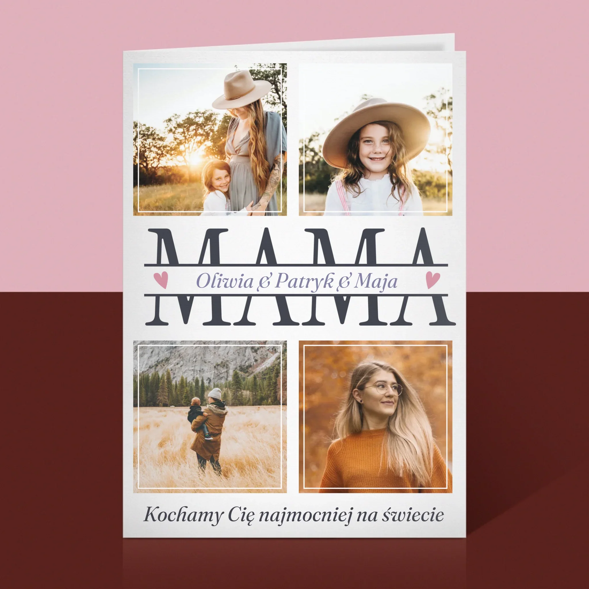 Fotokolaż: Mama Imiona - Kartka z Życzeniami