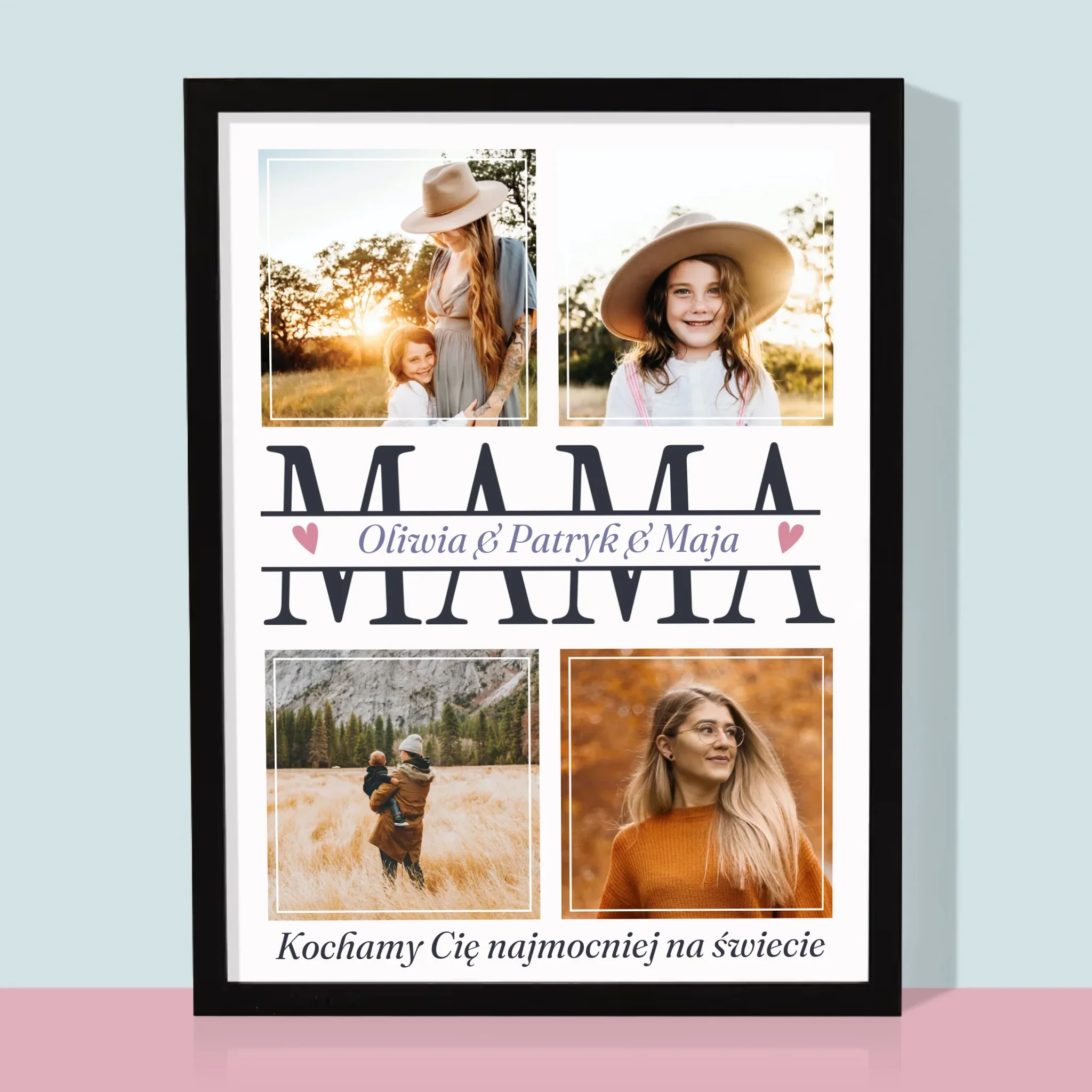 Fotokolaż: Mama Imiona - Wydruk Obramowany