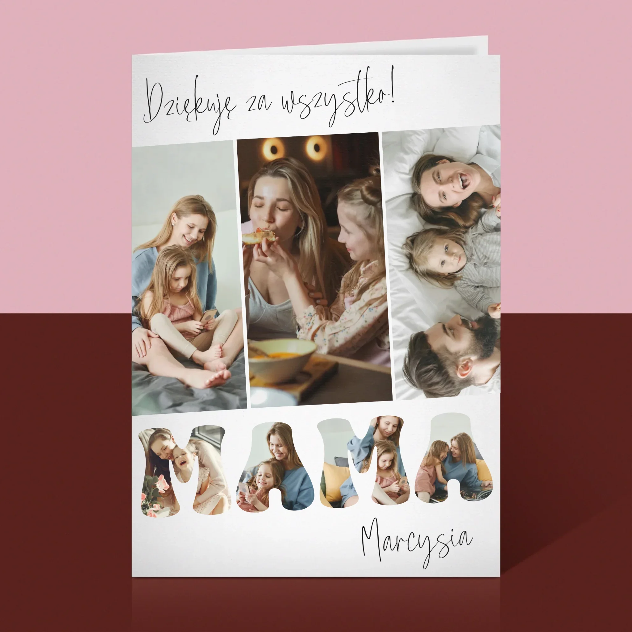 Fotokolaż: Mamo Dziękuję Za Wszystko - Kartka z Życzeniami