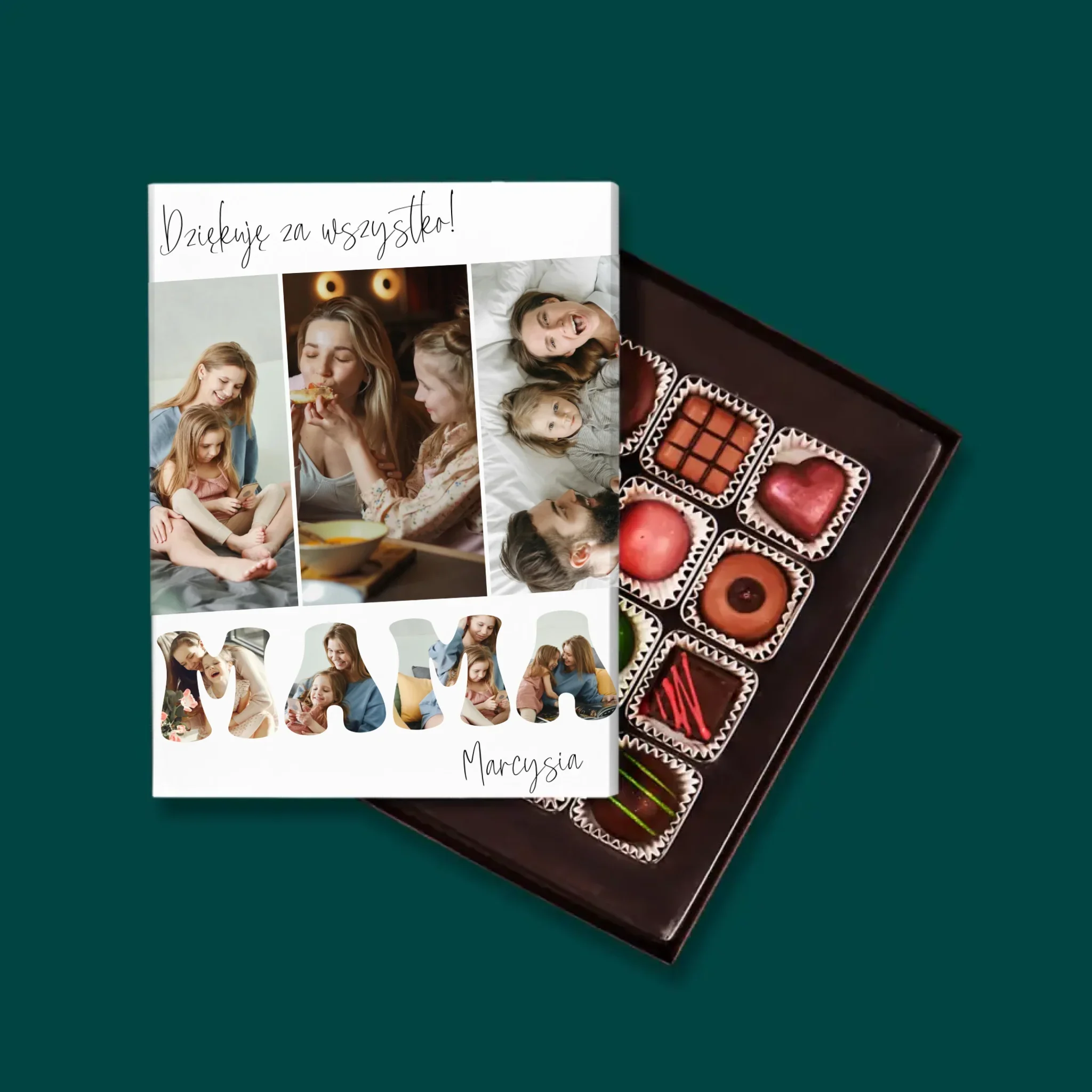 Fotokolaż: Mamo Dziękuję Za Wszystko - Personalizowane Praliny