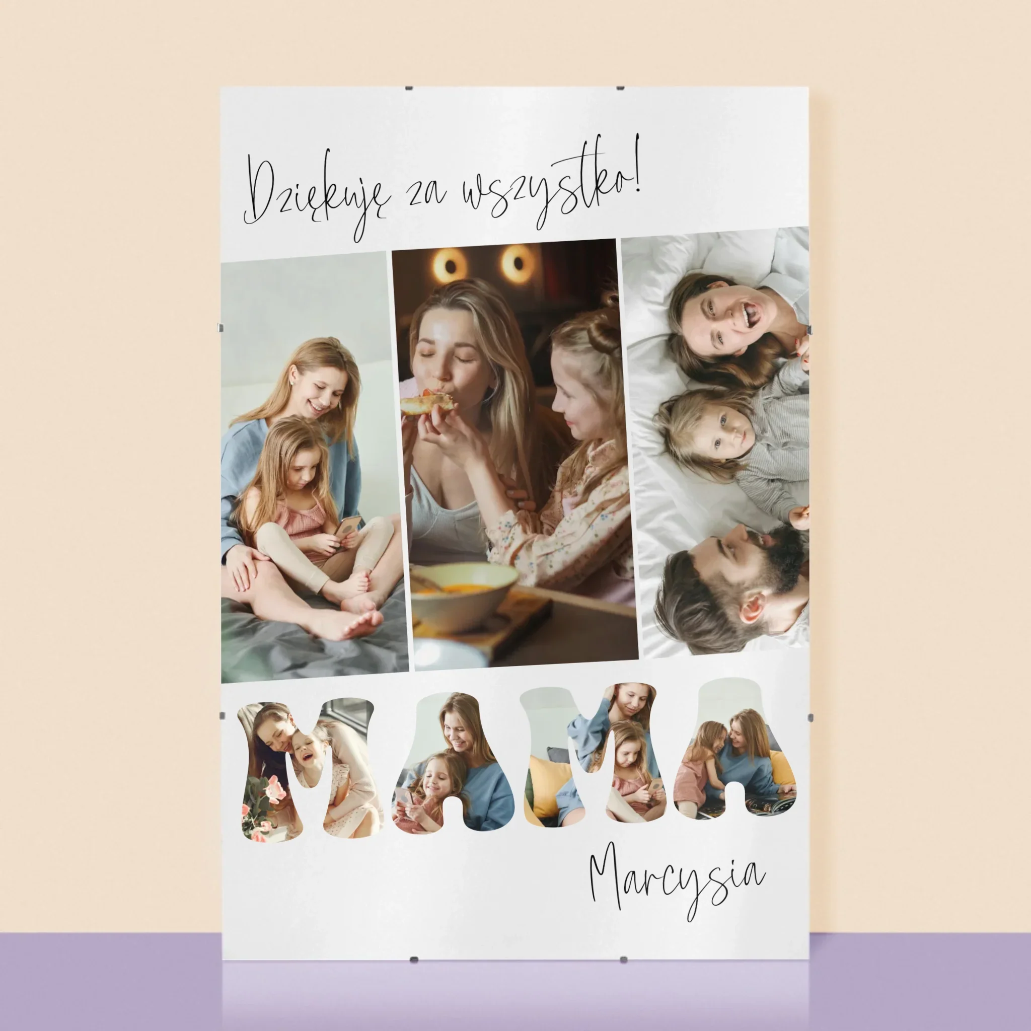 Fotokolaż: Mamo Dziękuję Za Wszystko - Personalizowany Plakat