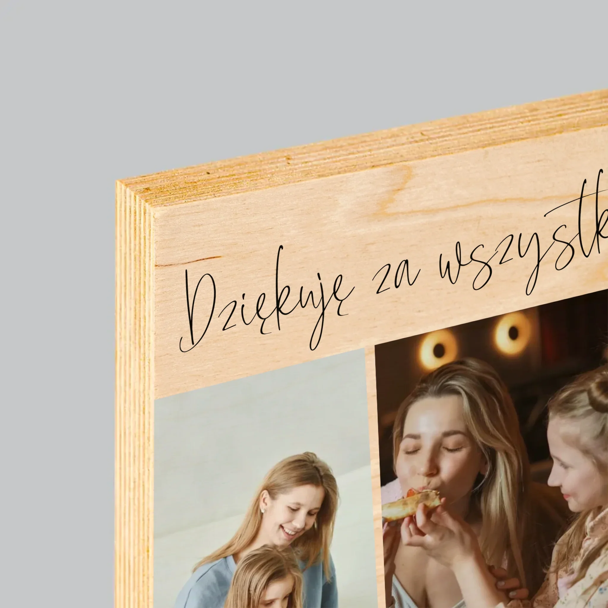 Fotokolaż: Mamo Dziękuję Za Wszystko - Wydruk Na Drewnie - Image 4