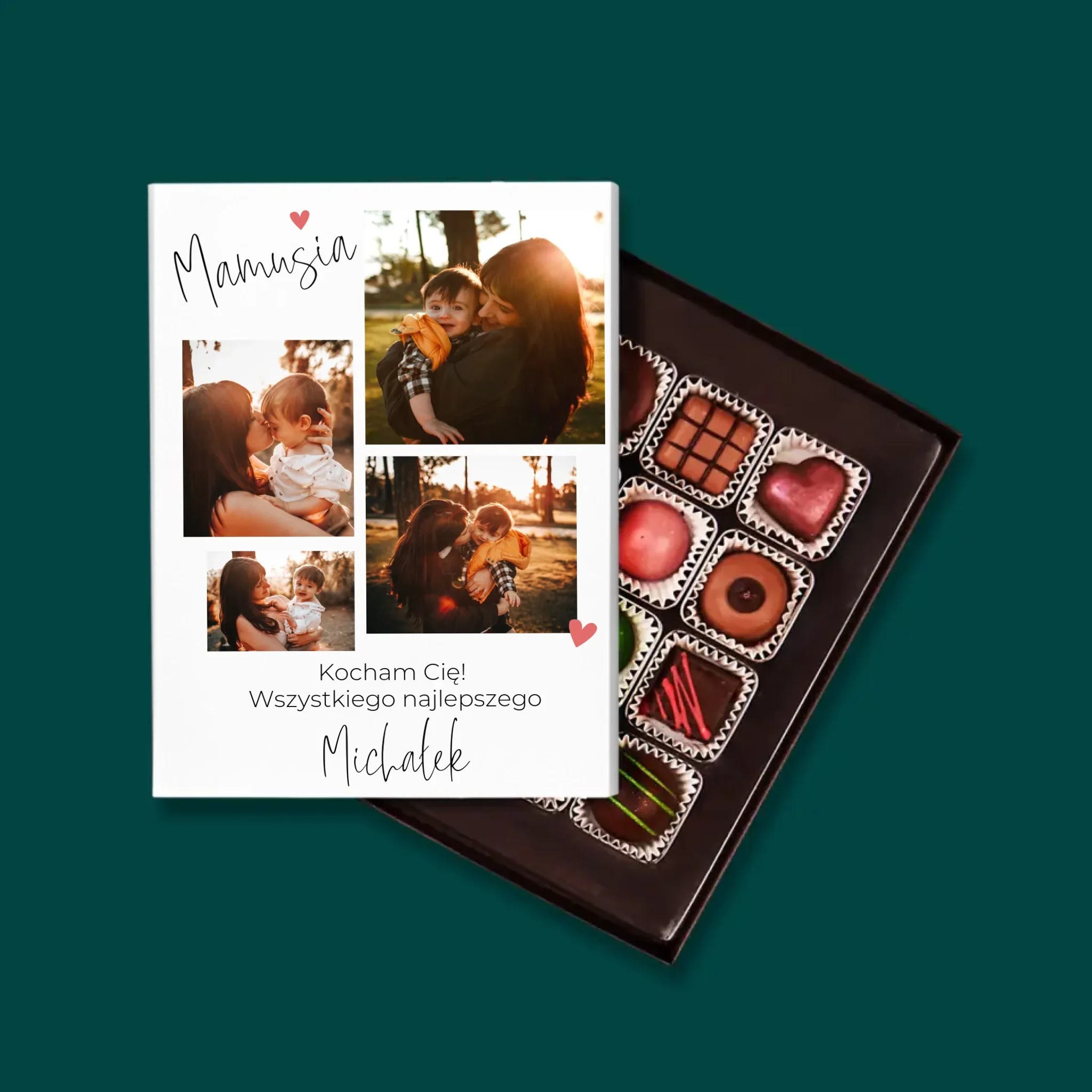 Fotokolaż: Mamusiu Kocham Cię - Personalizowane Praliny