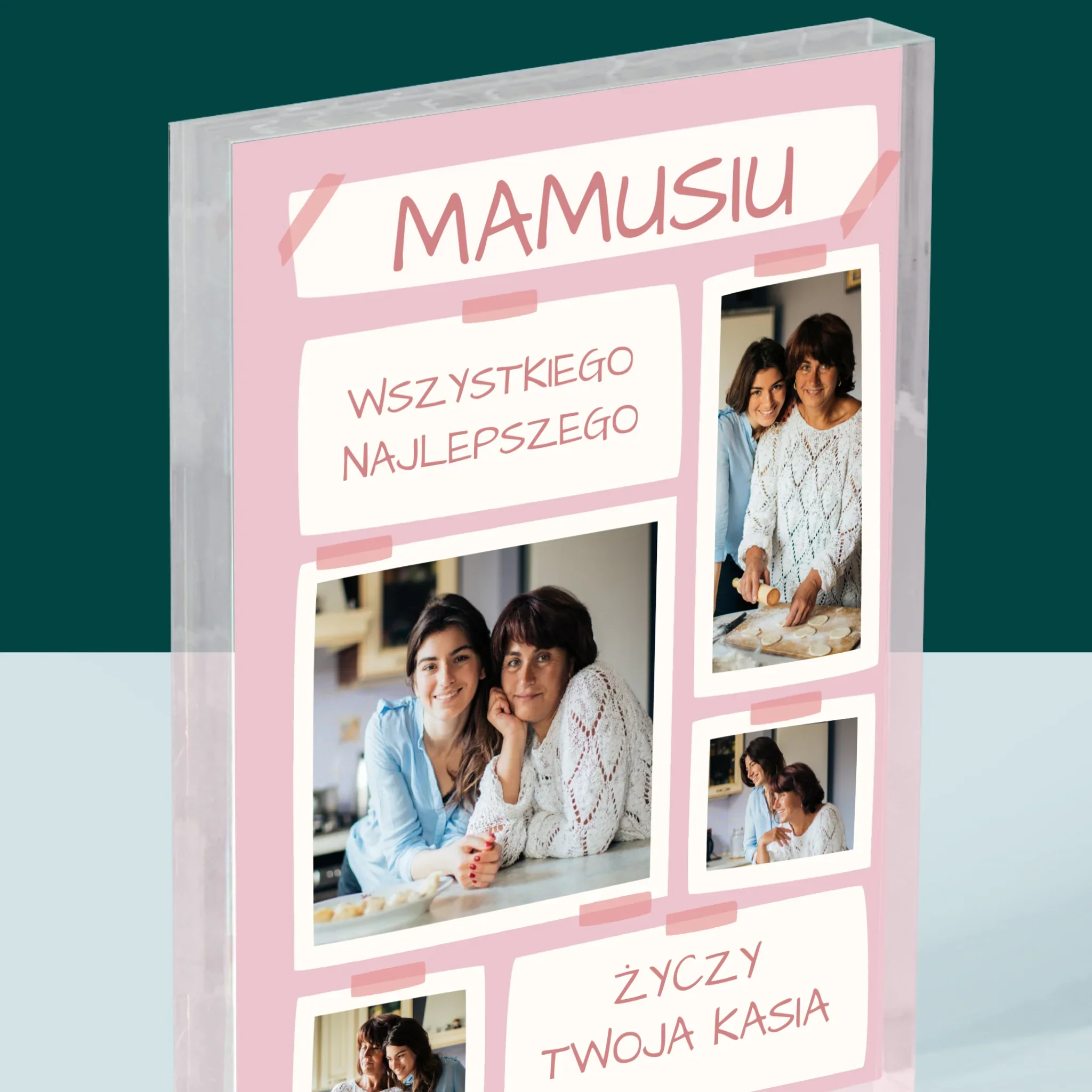 Fotokolaż: Mamusiu Wszystkiego Najlepszego - Blok Akrylowy z Nadrukiem - Image 2