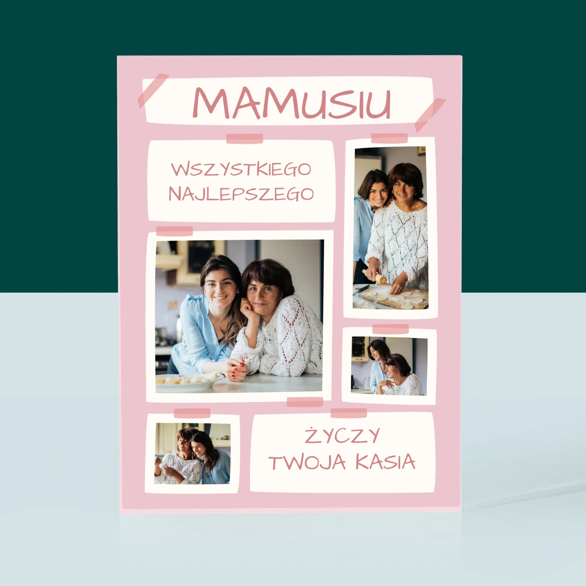 Fotokolaż: Mamusiu Wszystkiego Najlepszego - Blok Akrylowy z Nadrukiem - Image 3
