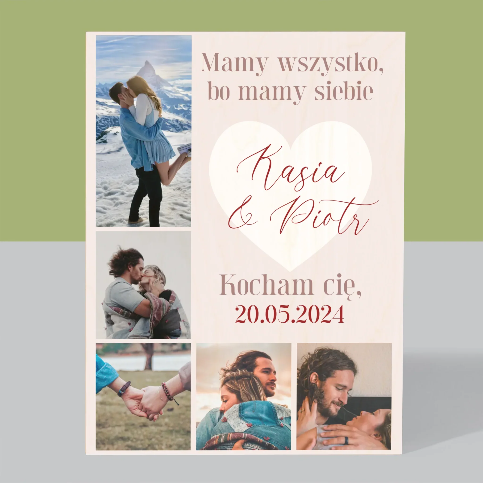 Fotokolaż: Mamy Wszystko, Bo Mamy Siebie - Wydruk Na Drewnie - Image 3
