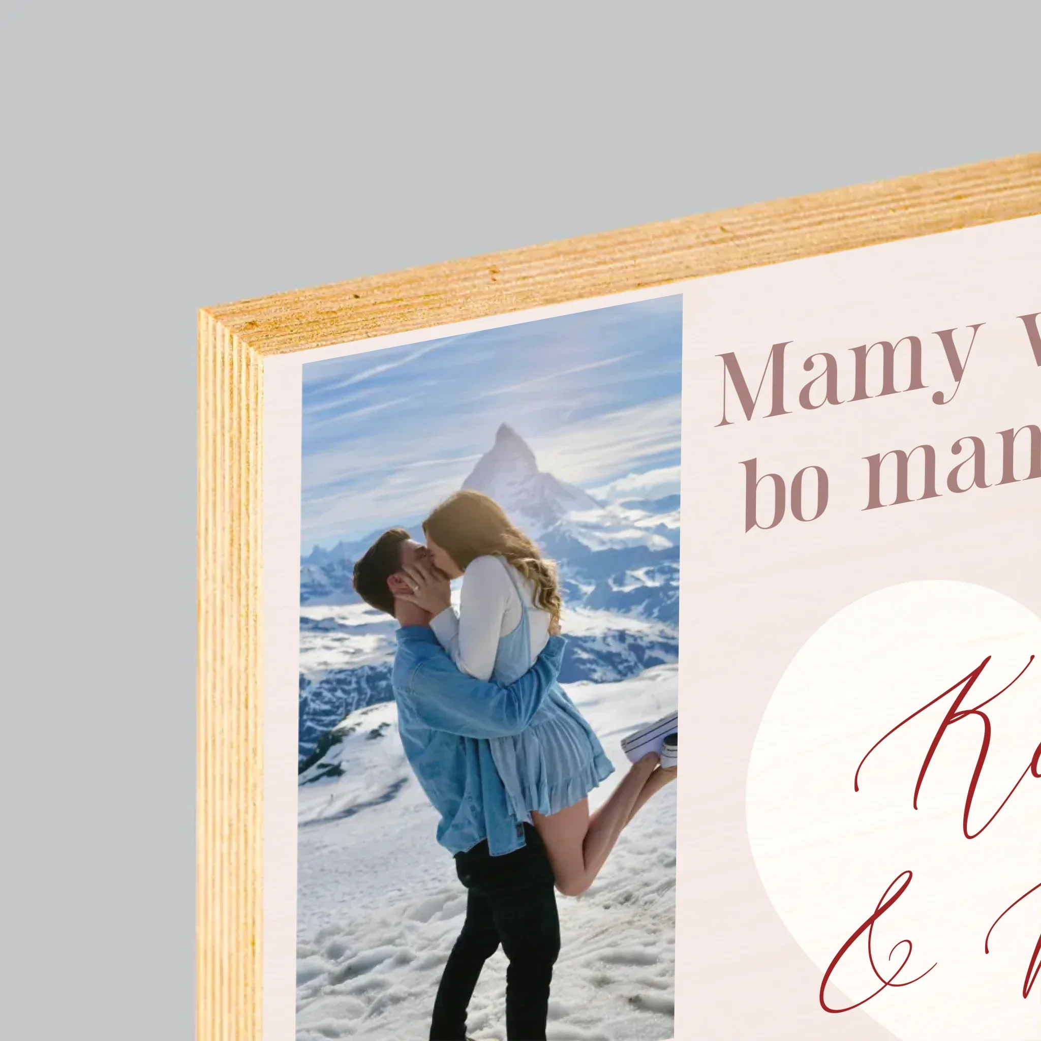Fotokolaż: Mamy Wszystko, Bo Mamy Siebie - Wydruk Na Drewnie - Image 4