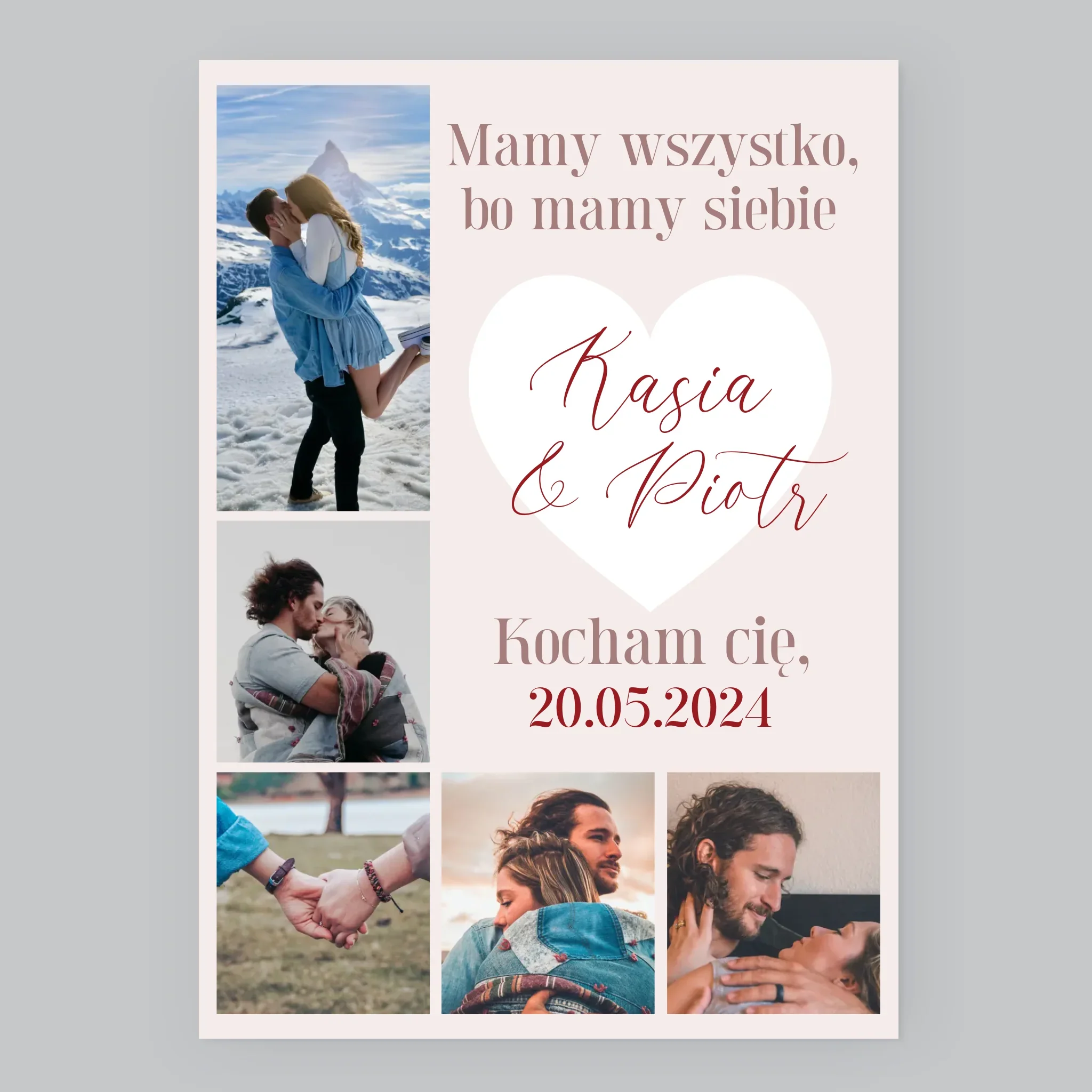 Fotokolaż: Mamy Wszystko, Bo Mamy Siebie - Wydruk Obramowany