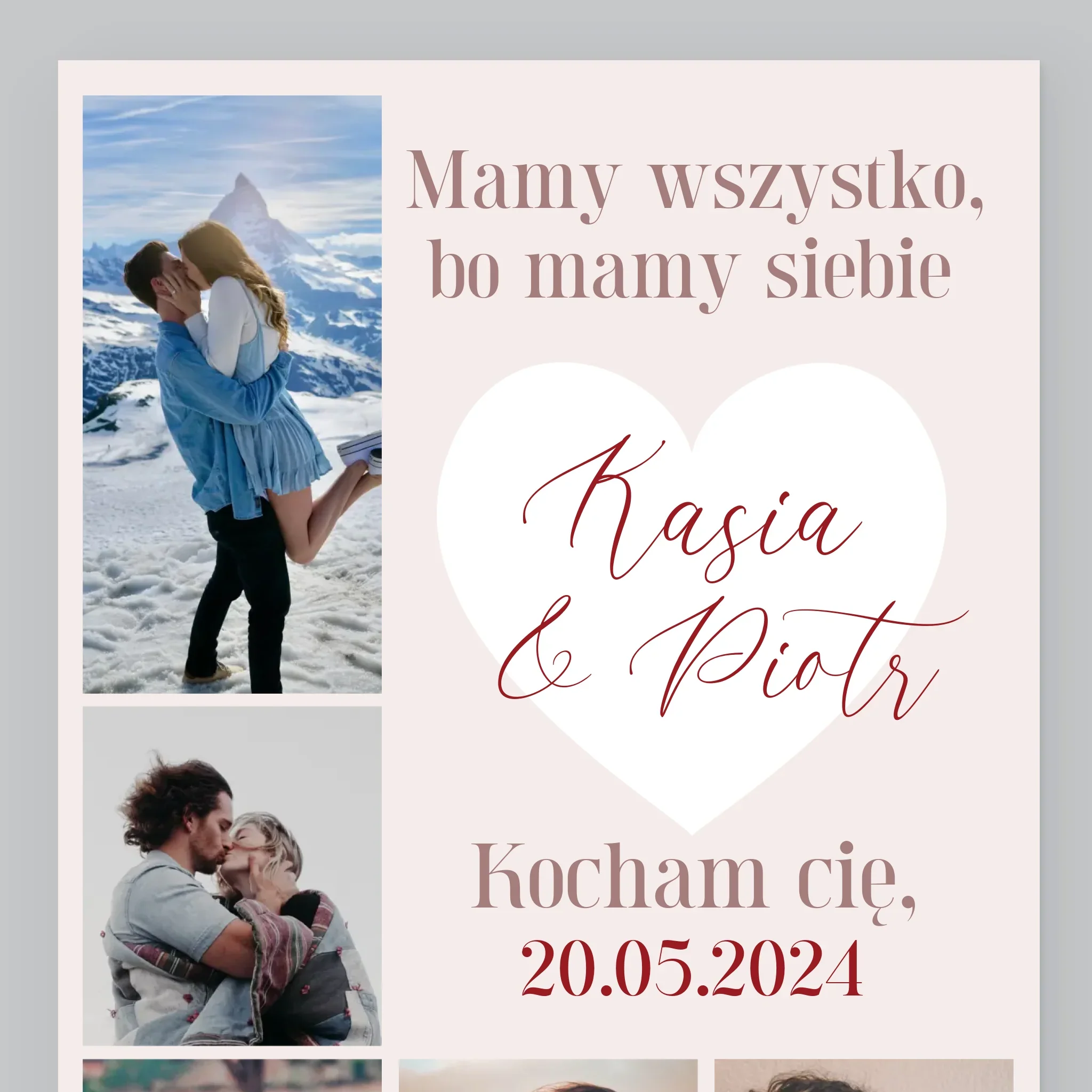Fotokolaż: Mamy Wszystko, Bo Mamy Siebie - Wydruk Obramowany - Image 2