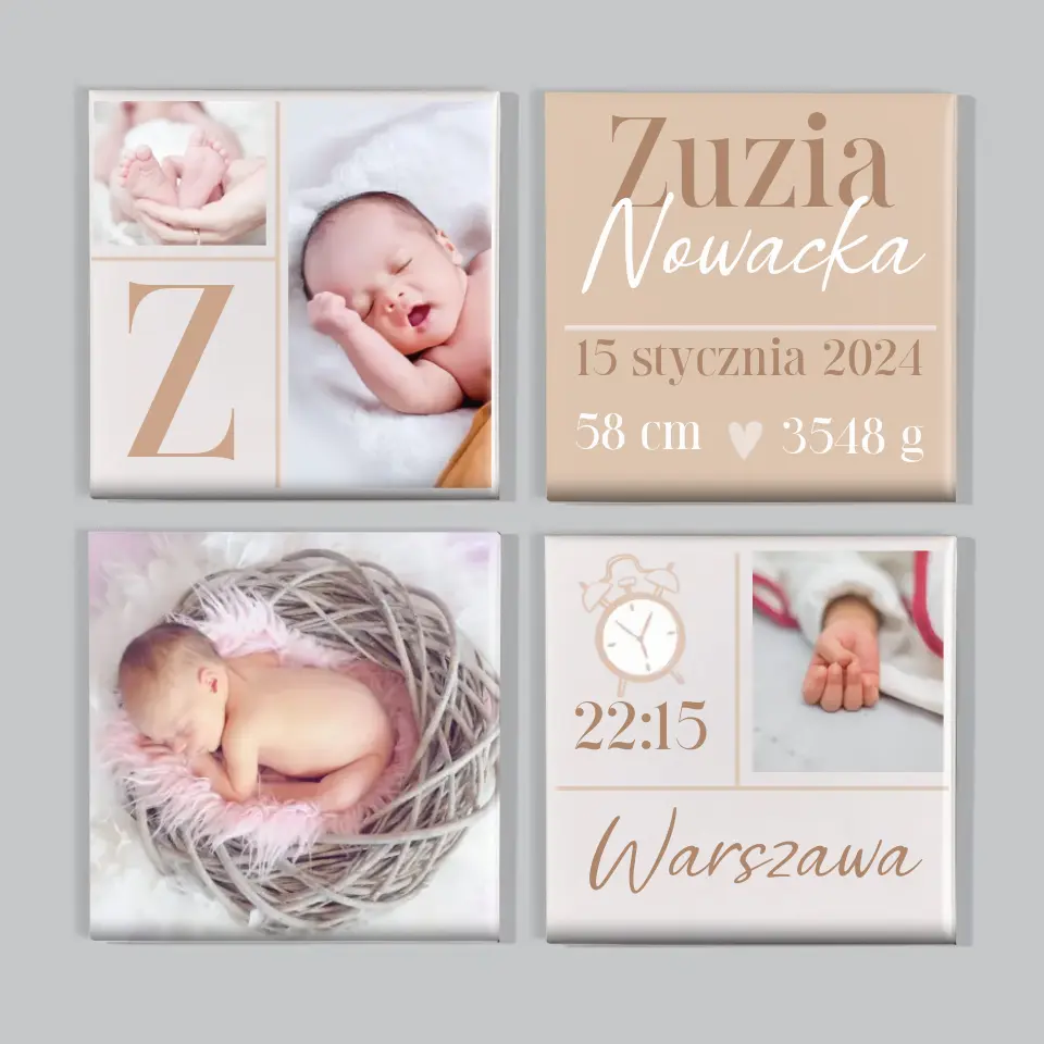 Fotokolaż: Metryczka - Zestaw Magnesów - Image 5