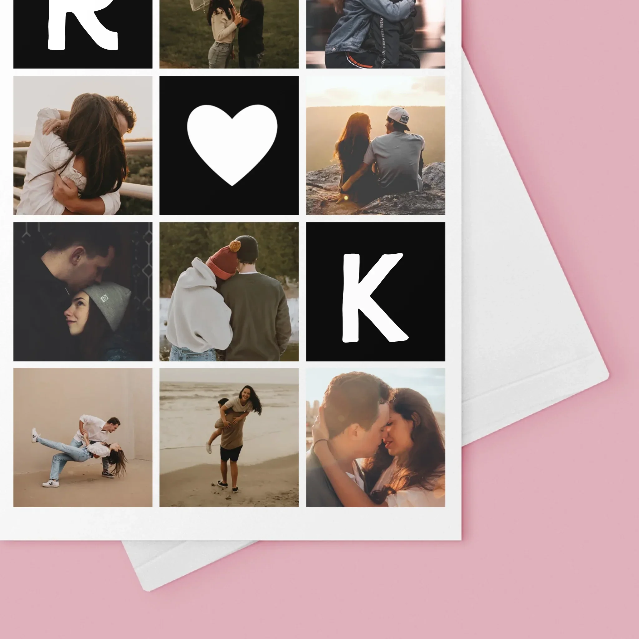 Fotokolaż: Miłosne Monogramy Ze Zdjęciami - Kartka z Życzeniami - Image 4